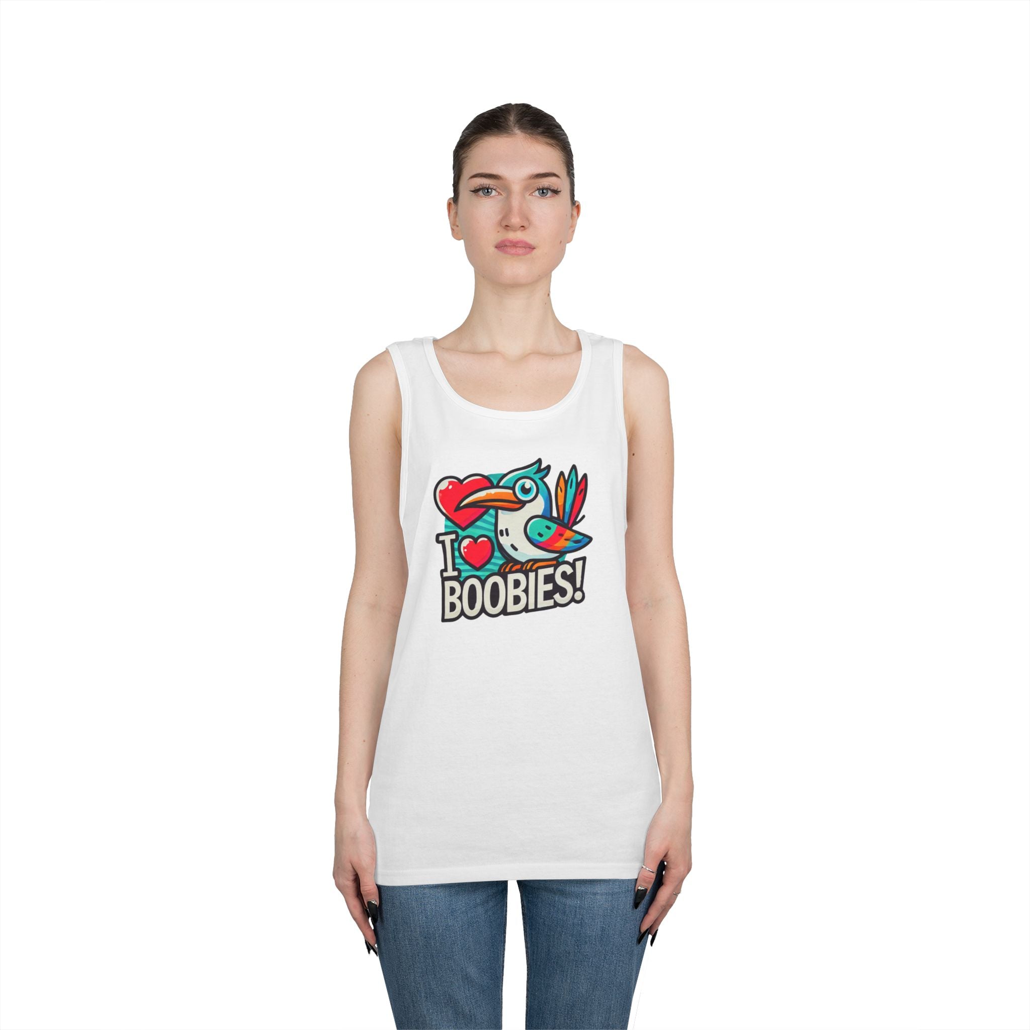 Funny 'I Love Boobies!' Boobie Bird Unisex Heavy Cotton Tank Top