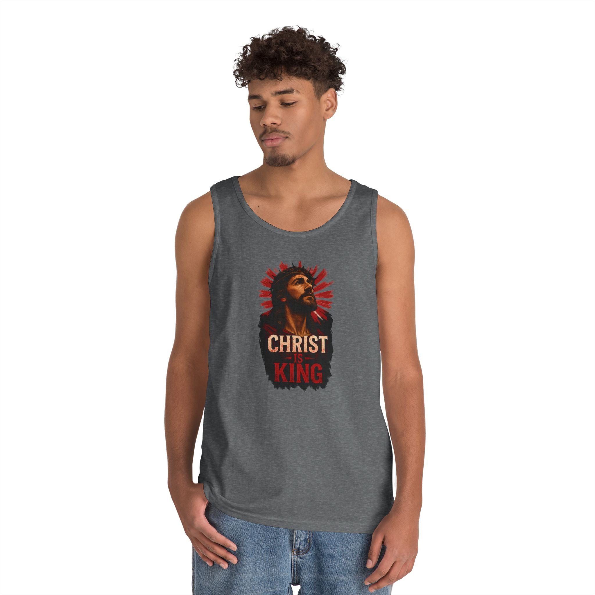 Christ is King Heavy Cotton Tank Top