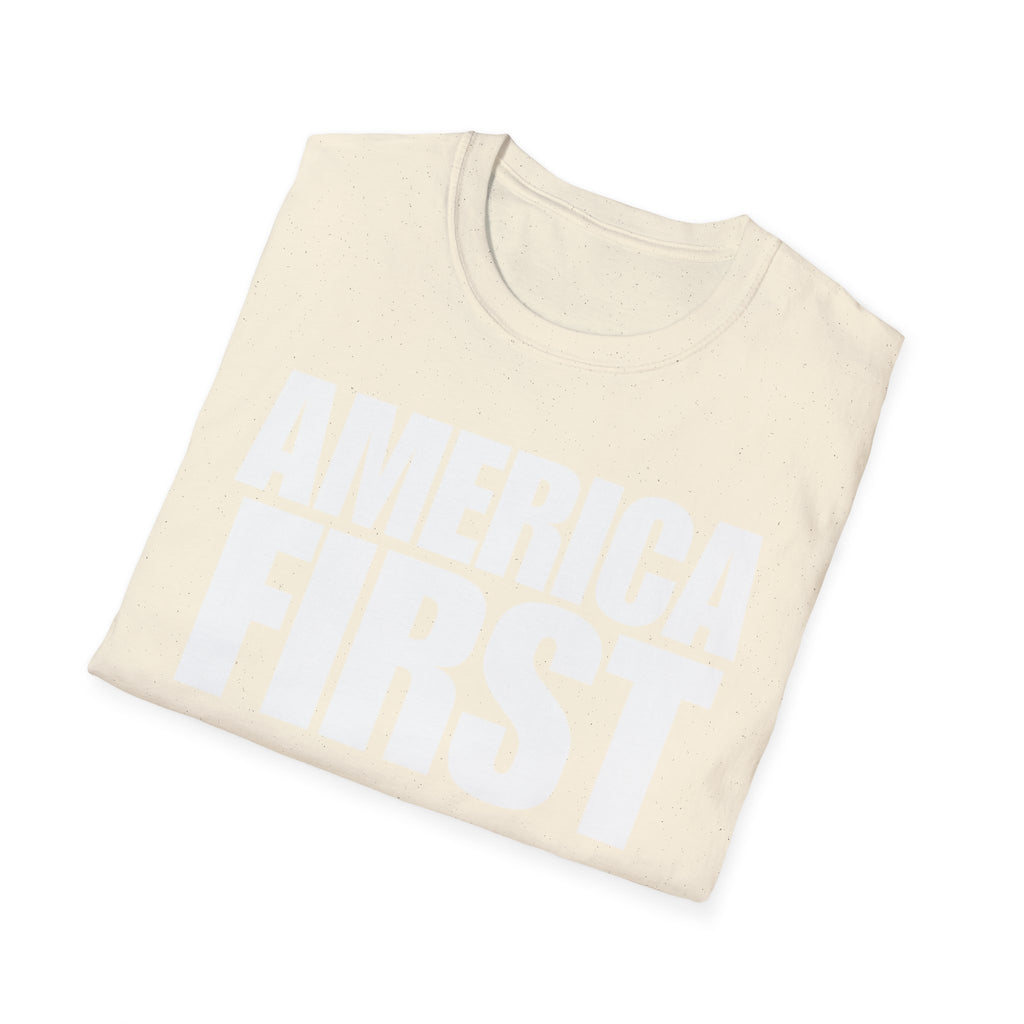 America First (Text Only) Unisex Softstyle T-Shirt