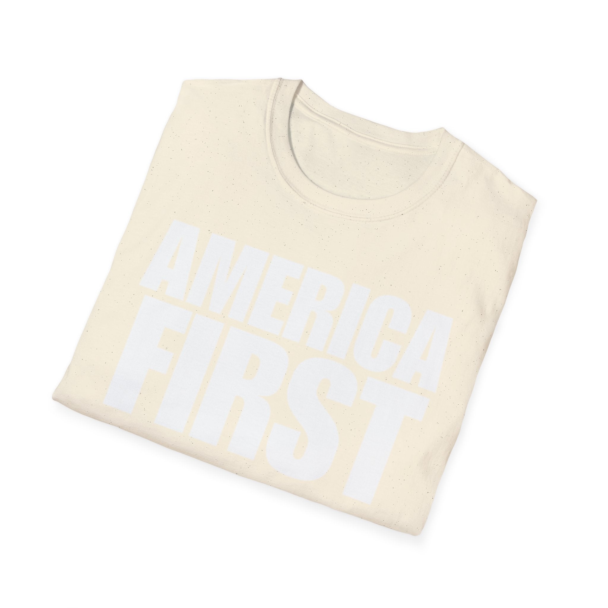 America First (Text Only) Unisex Softstyle T-Shirt