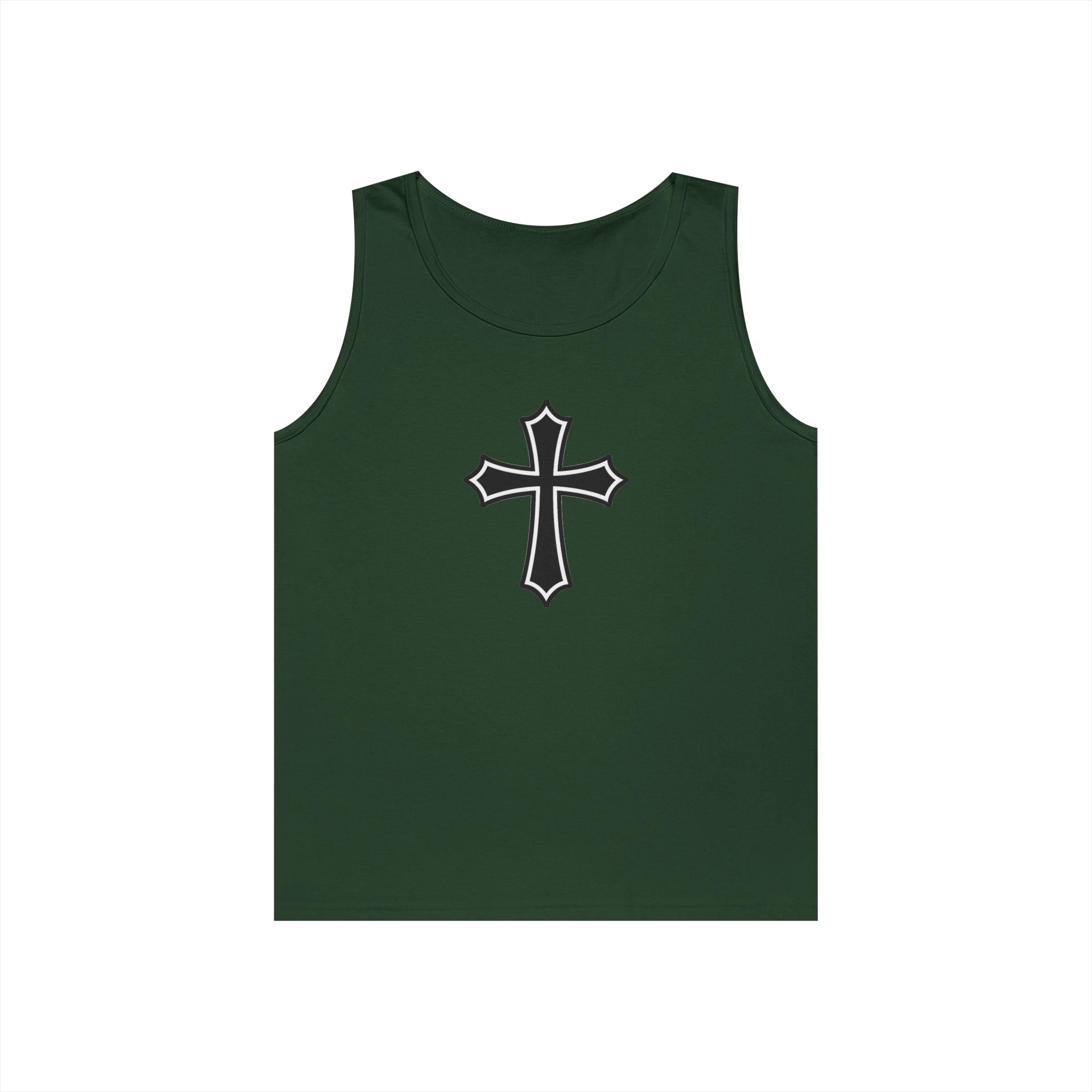 Medieval Style Cross Heavy Cotton Tank Top