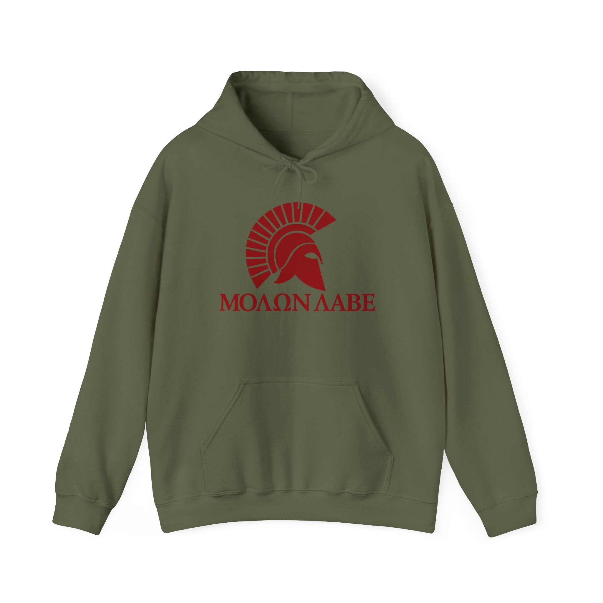 Molon Labe "Come and Take It!" in Greek Red Design Pull Over Hooded Sweatshirt
