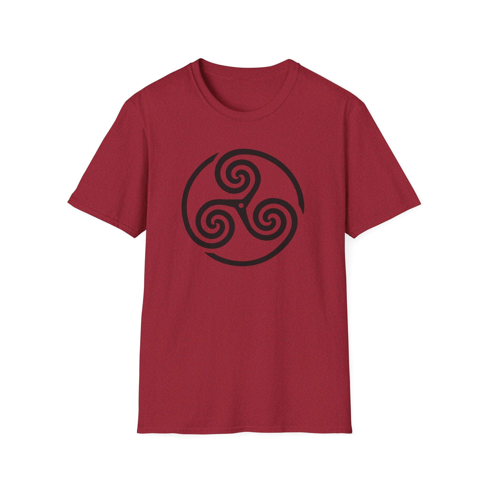 Celtic Spiral Triskele Symbol Alt Black Design Softstyle T-Shirt