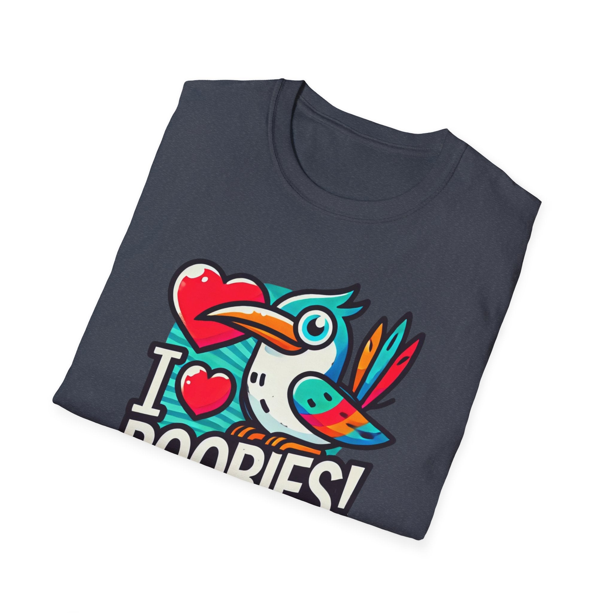 Funny 'I Love Boobies!' Boobie Bird Softstyle Cotton T-Shirt