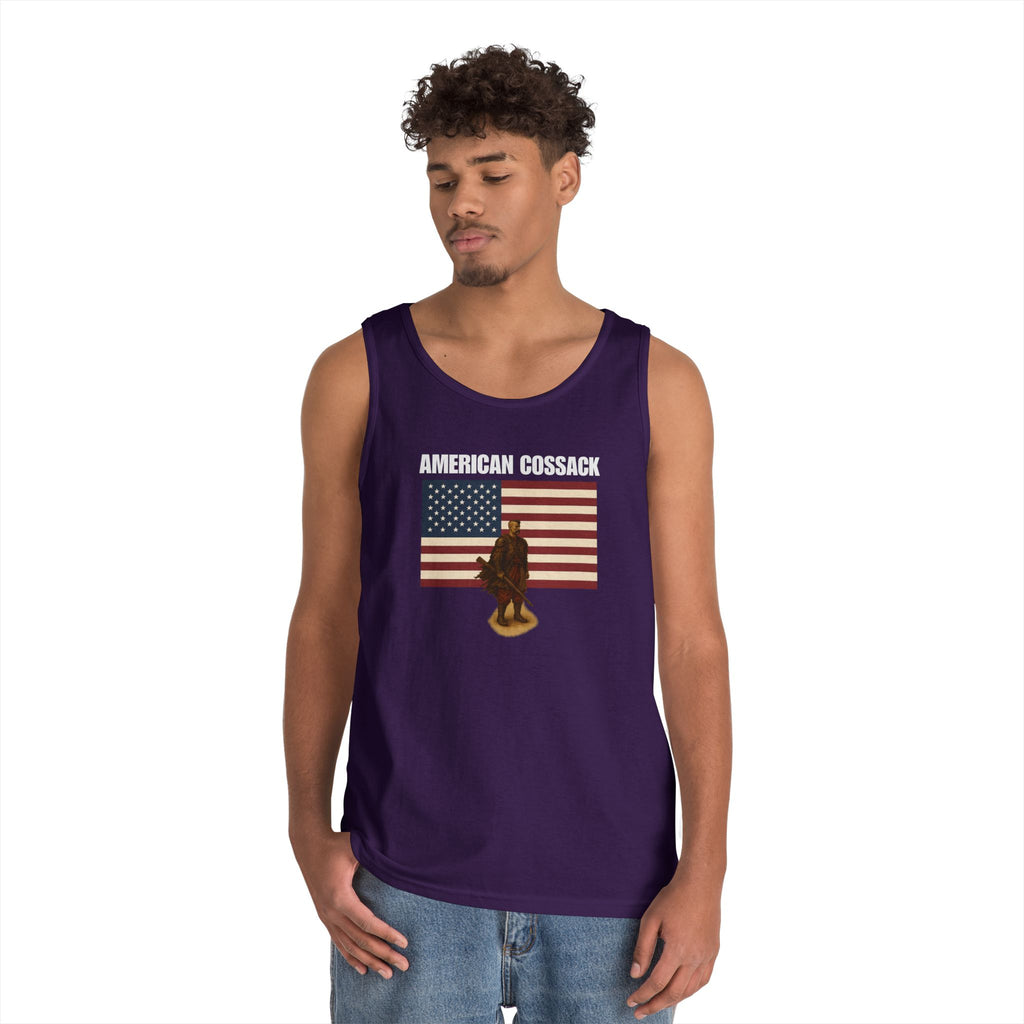 Patriotic American Cossack Heavy Cotton Tank Top