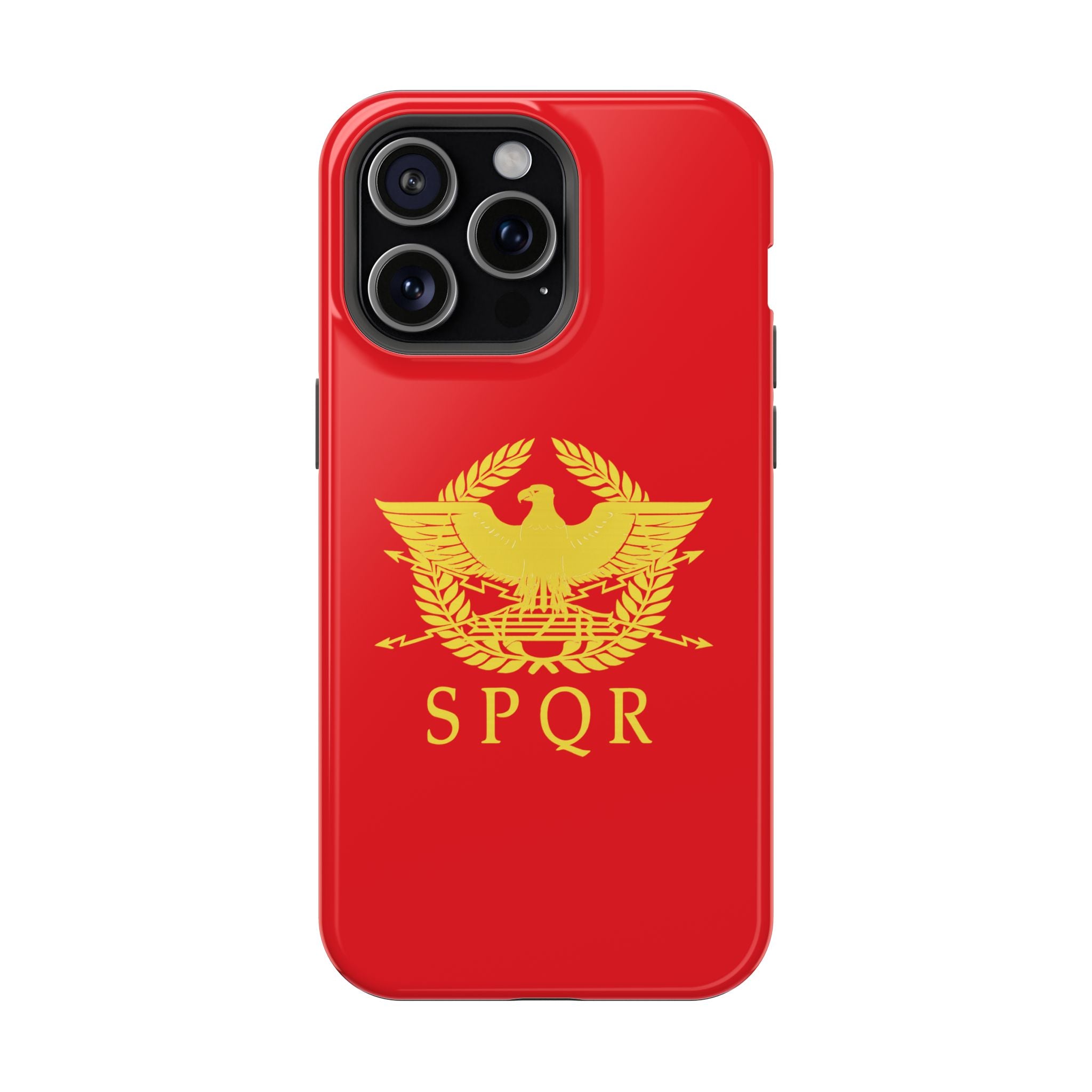 SPQR Gold Roman Eagle Symbol Red Magnetic Impact-Resistant Cases