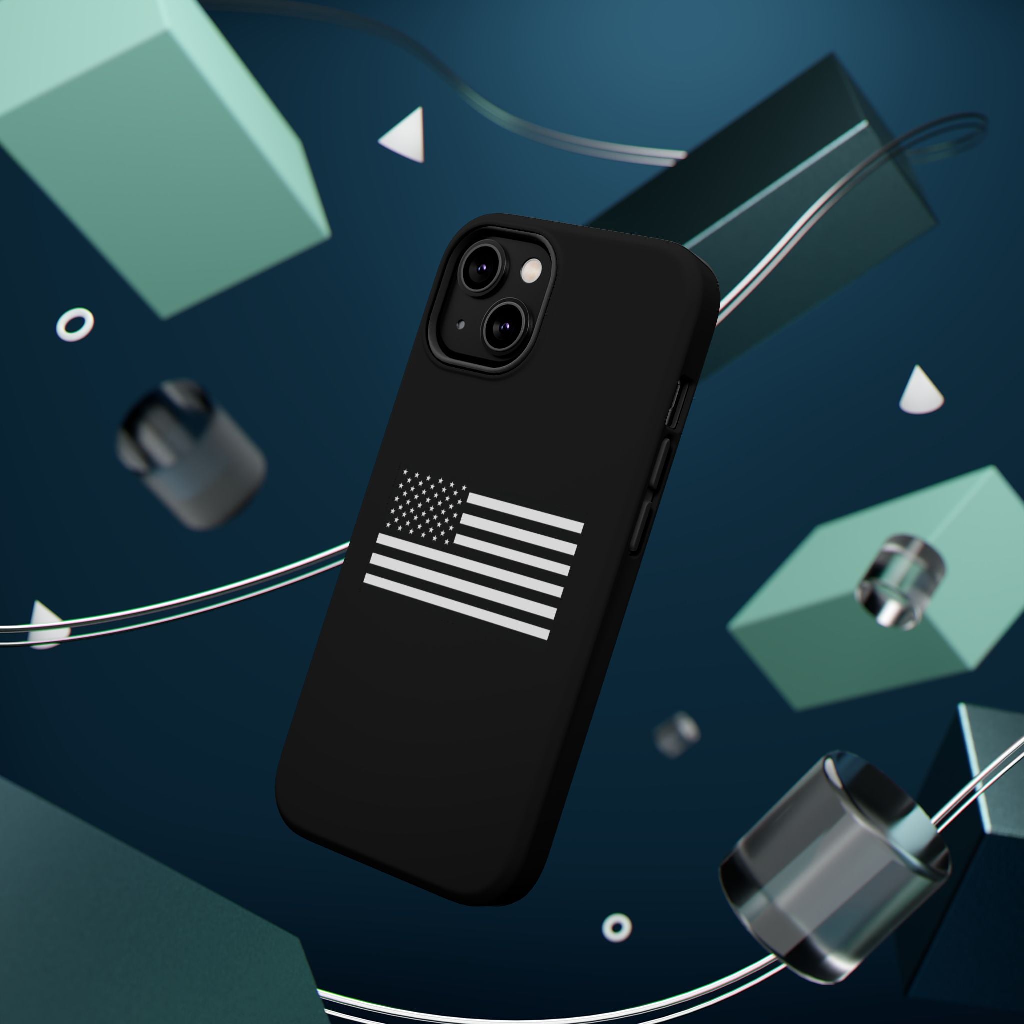 Black and White American Flag Magnetic Impact-Resistant Cases