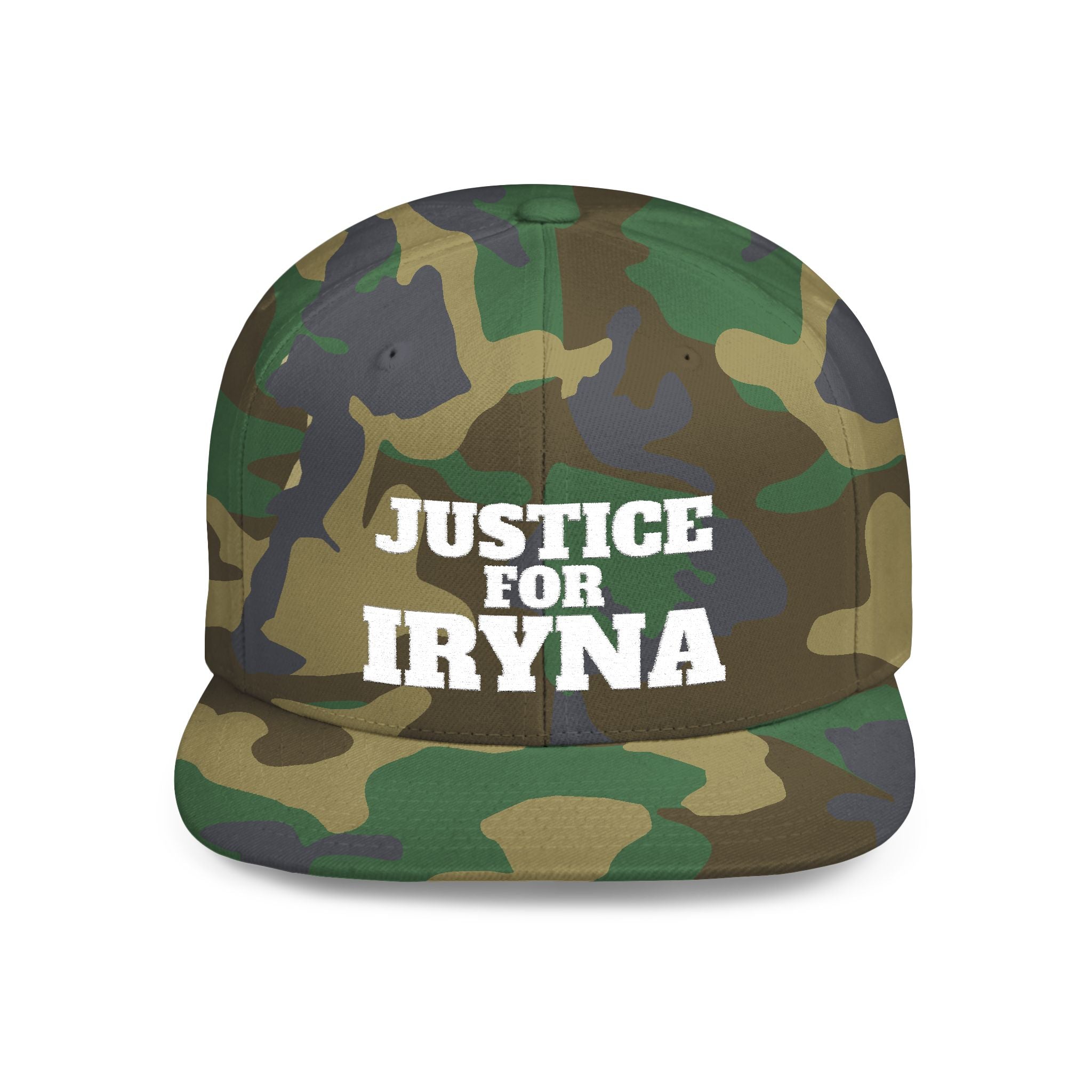 Justice for Iryna Flat Bill Snapback Hat, Statement Cap,