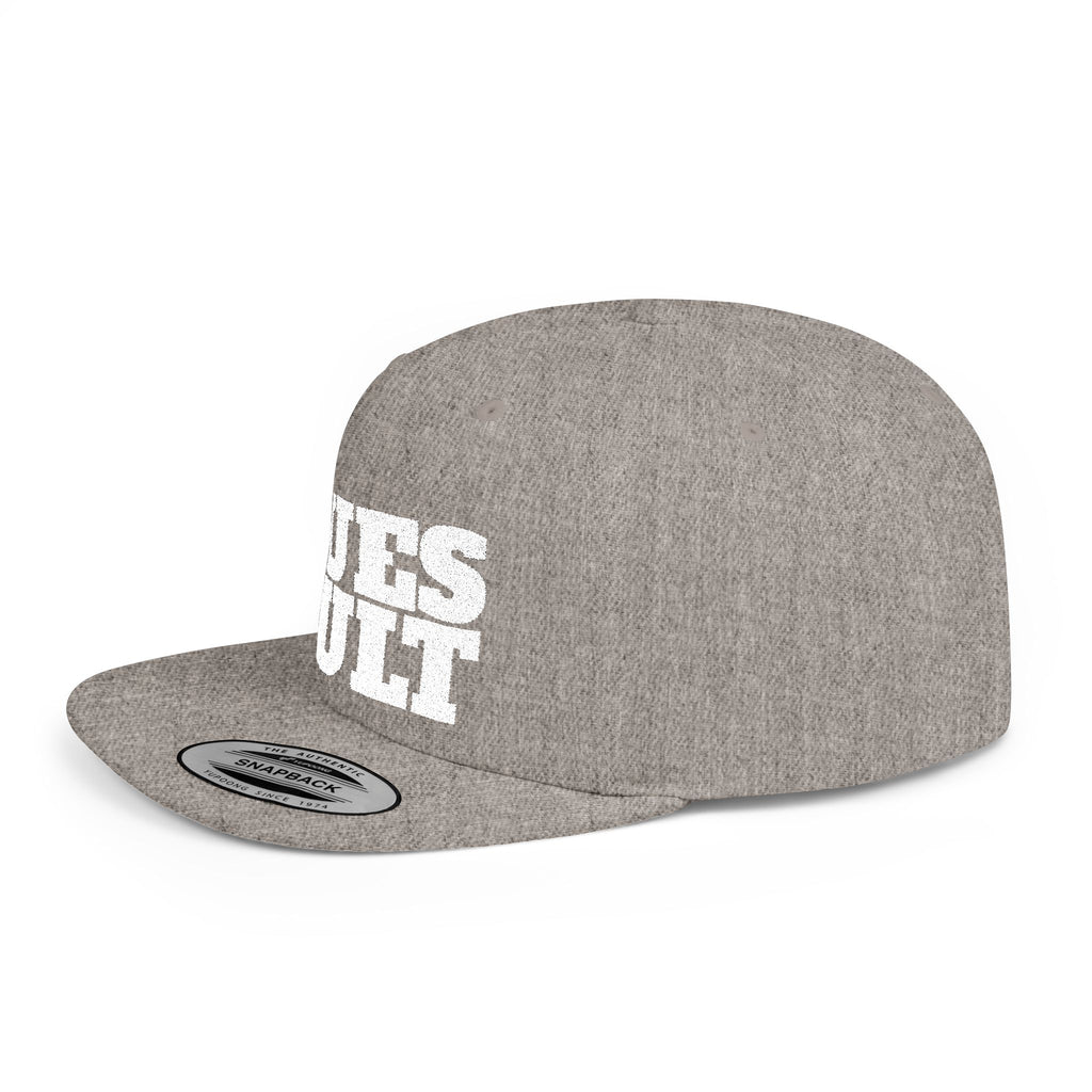 Dues Vult White Letter Flat Bill Snapback Hat, Dues Vult Cap