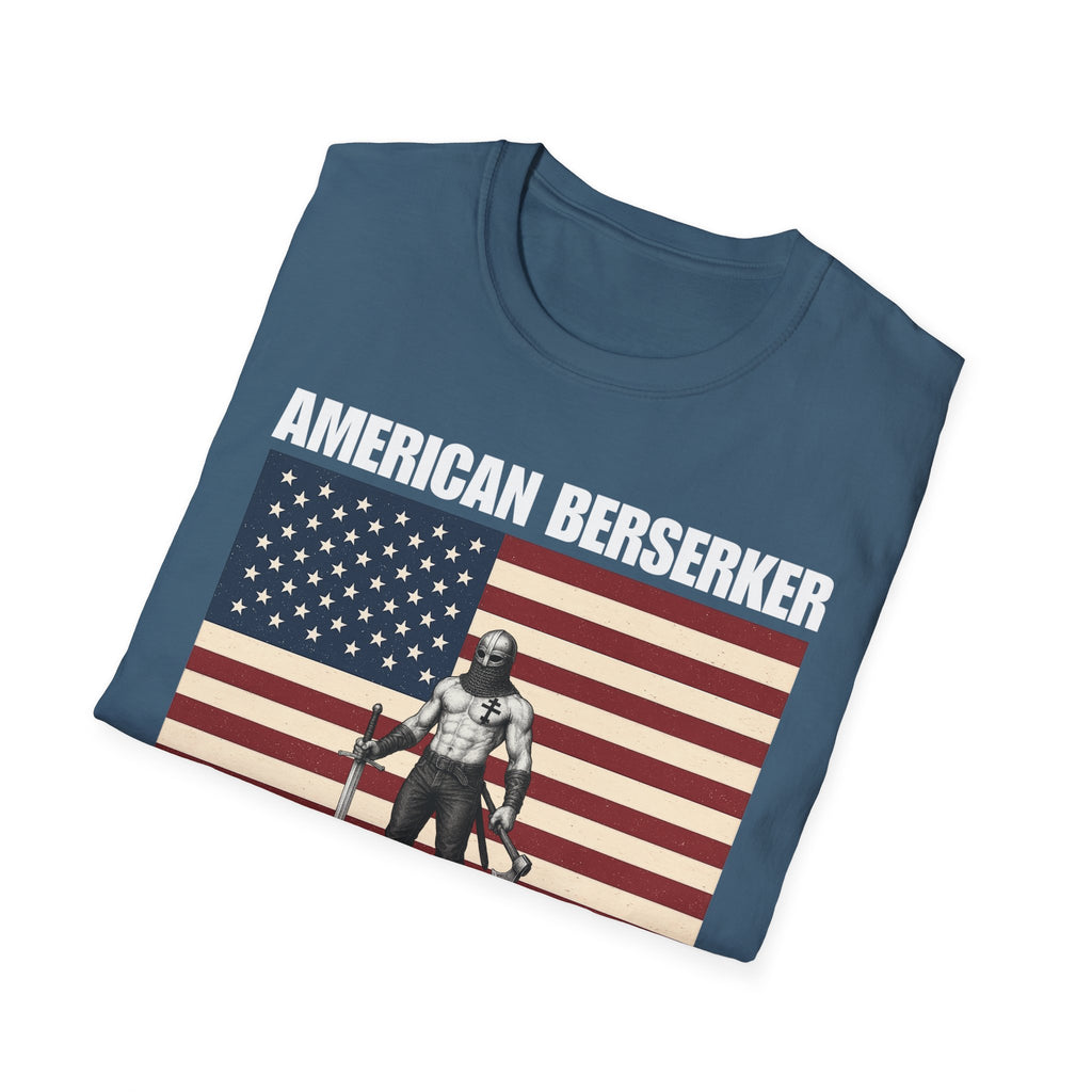 Bold American Berserker Graphic Softstyle Cotton T-Shirt