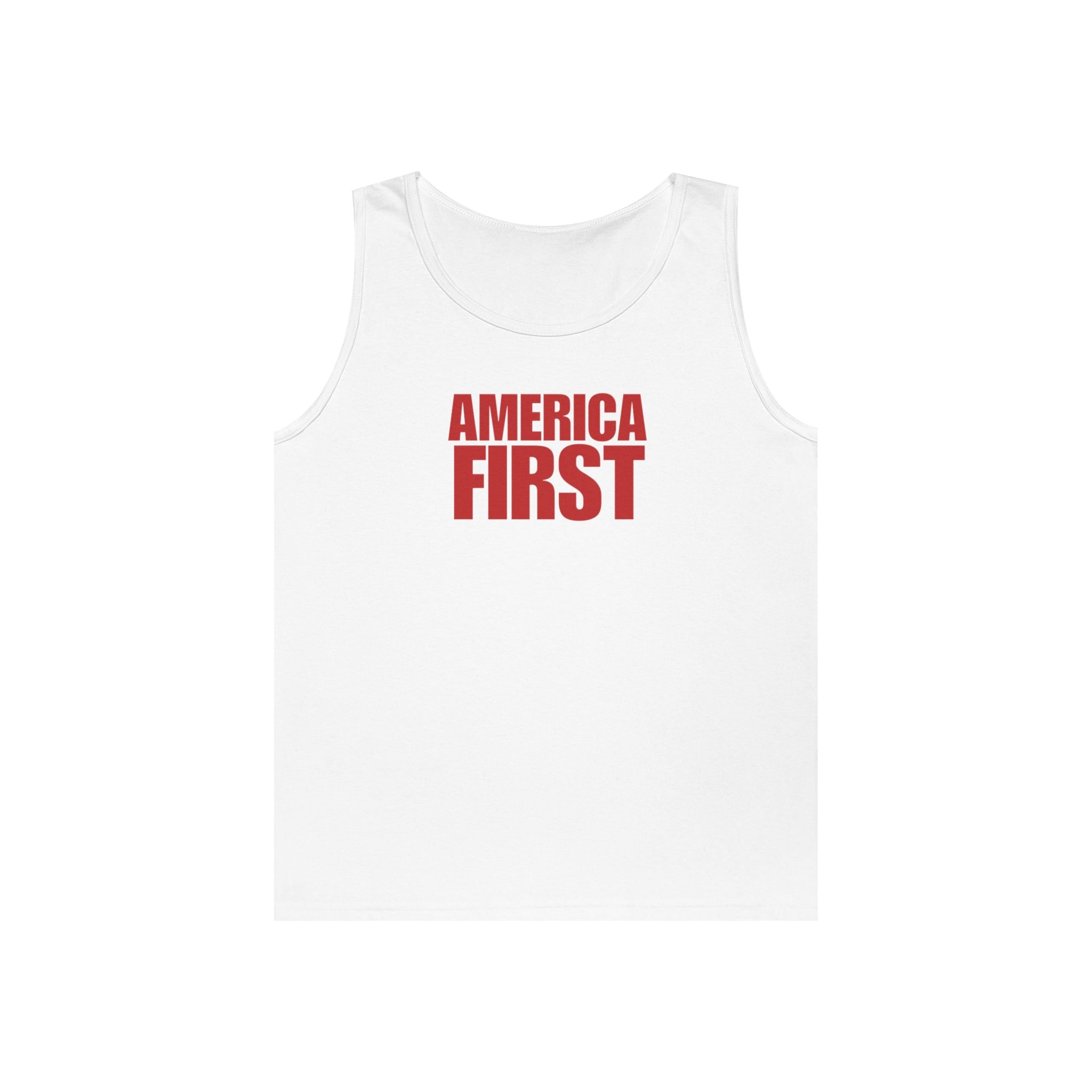 America First Red Heavy Cotton Tank Top