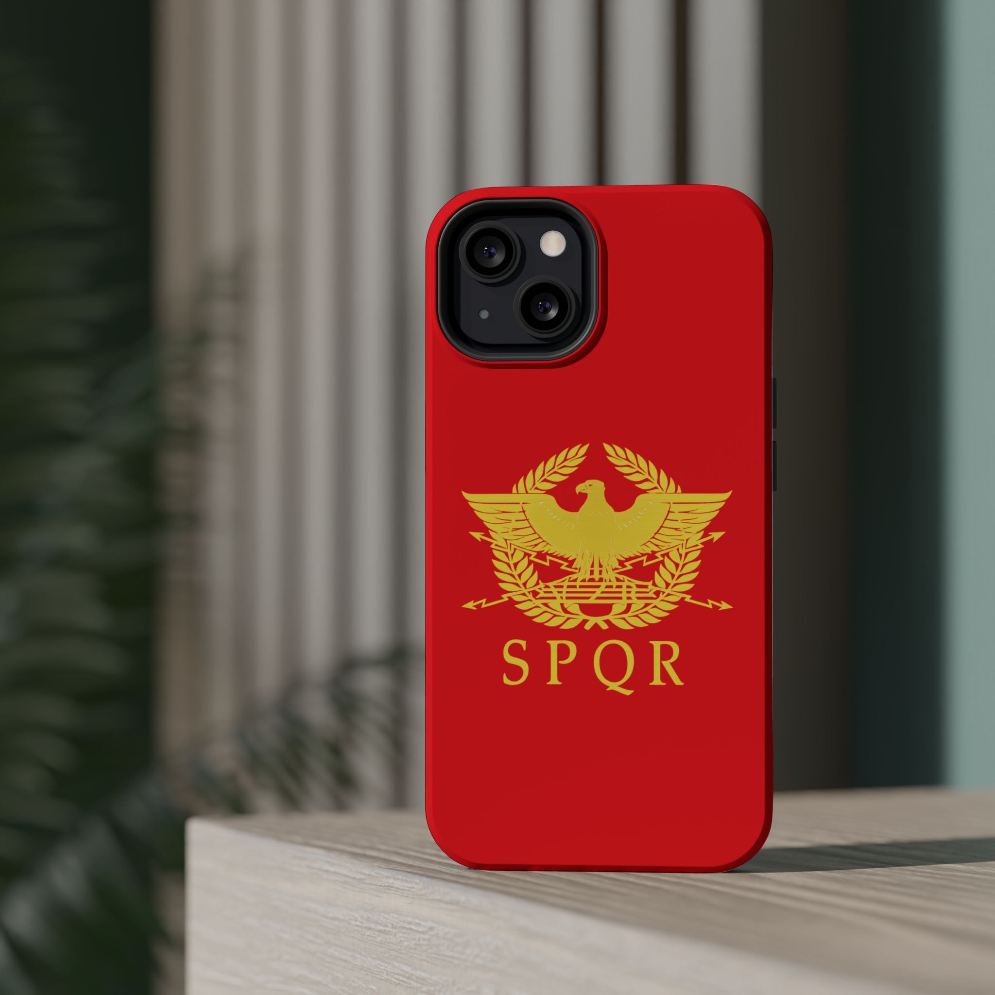 SPQR Gold Roman Eagle Symbol Red Magnetic Impact-Resistant Cases