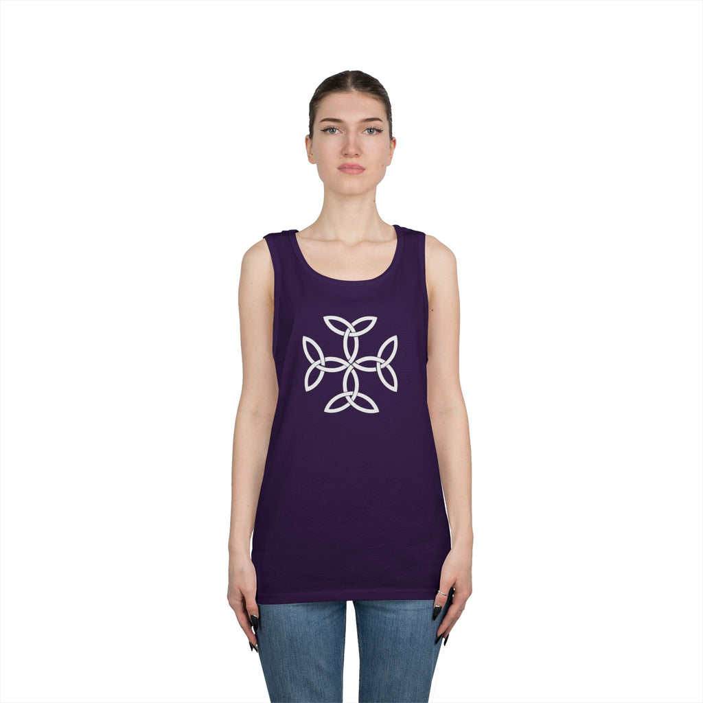 White Frankish Cross Heavy Cotton Tank Top