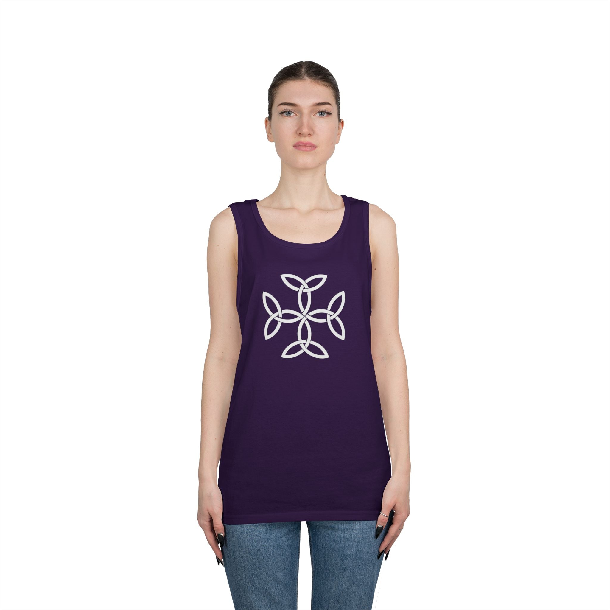 White Frankish Cross Heavy Cotton Tank Top