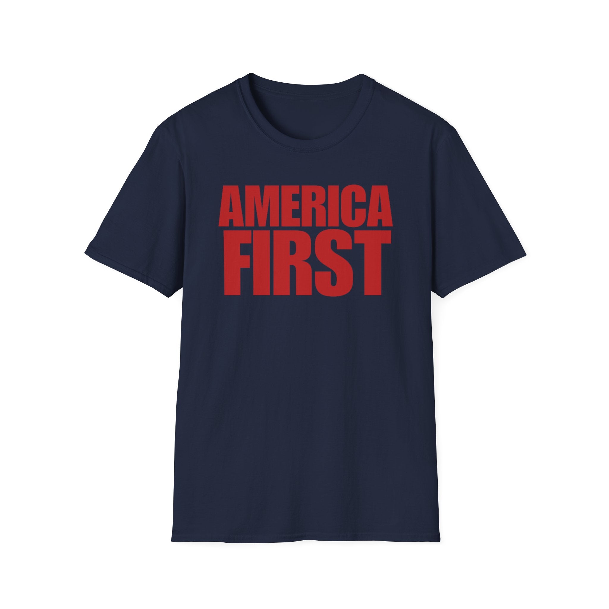 America First Red Design Softstyle Cotton Shirt T-Shirt