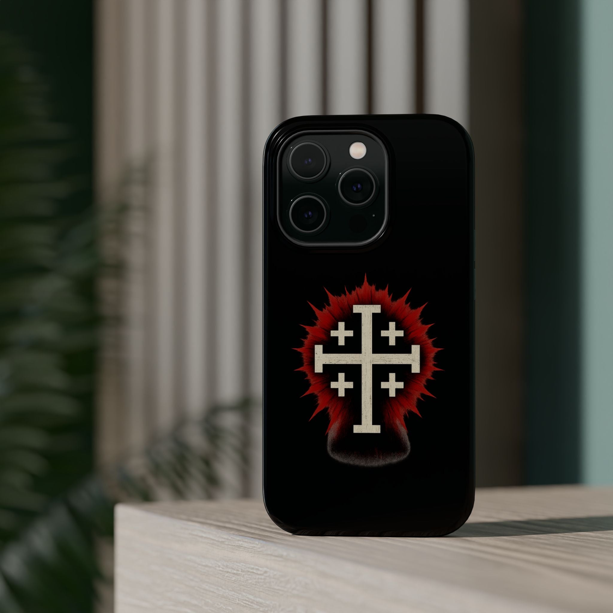 Cross Graphic Impact-Resistant Magnetic Phone Case