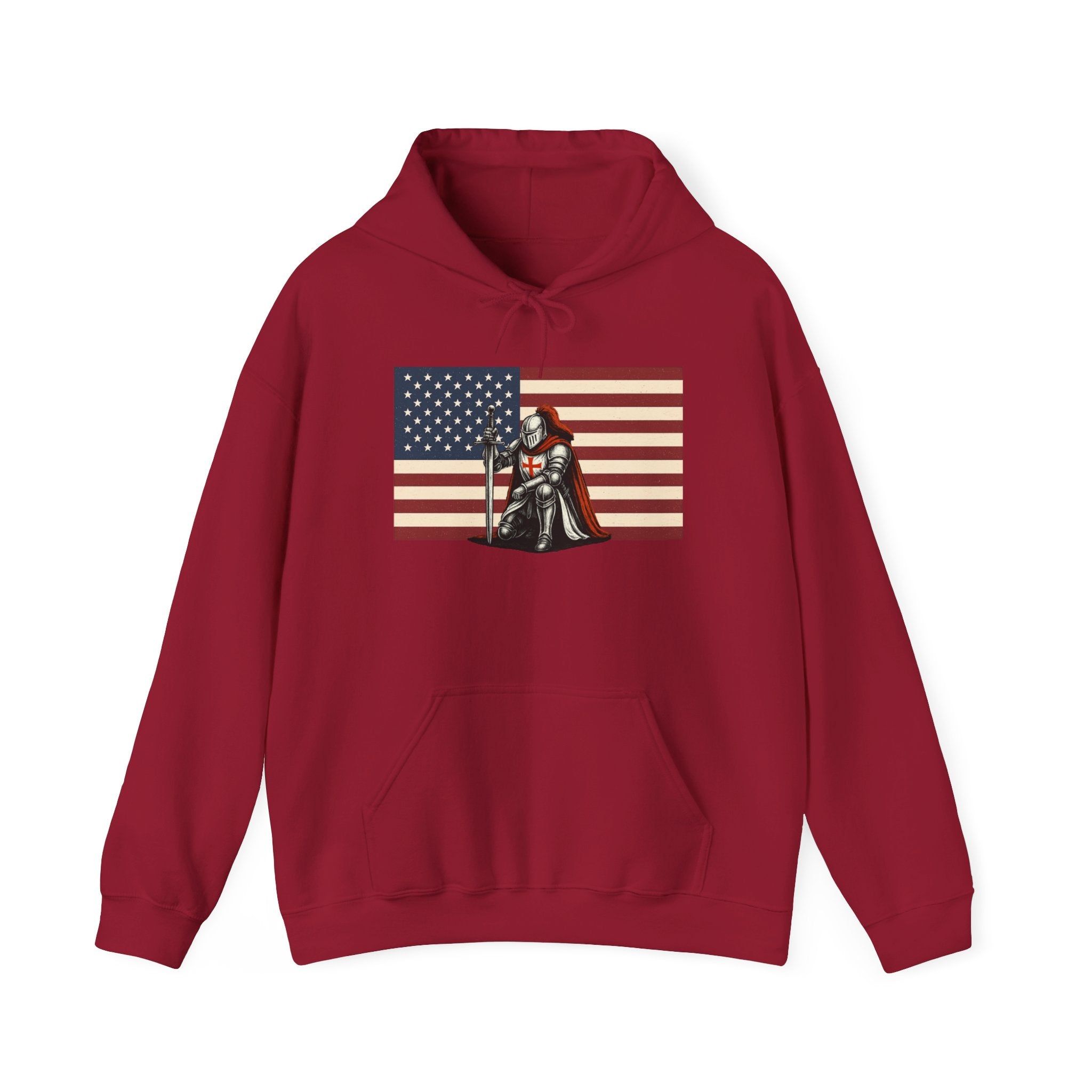 American Crusader Graphic Pull Over Hoodie Sweatshirt