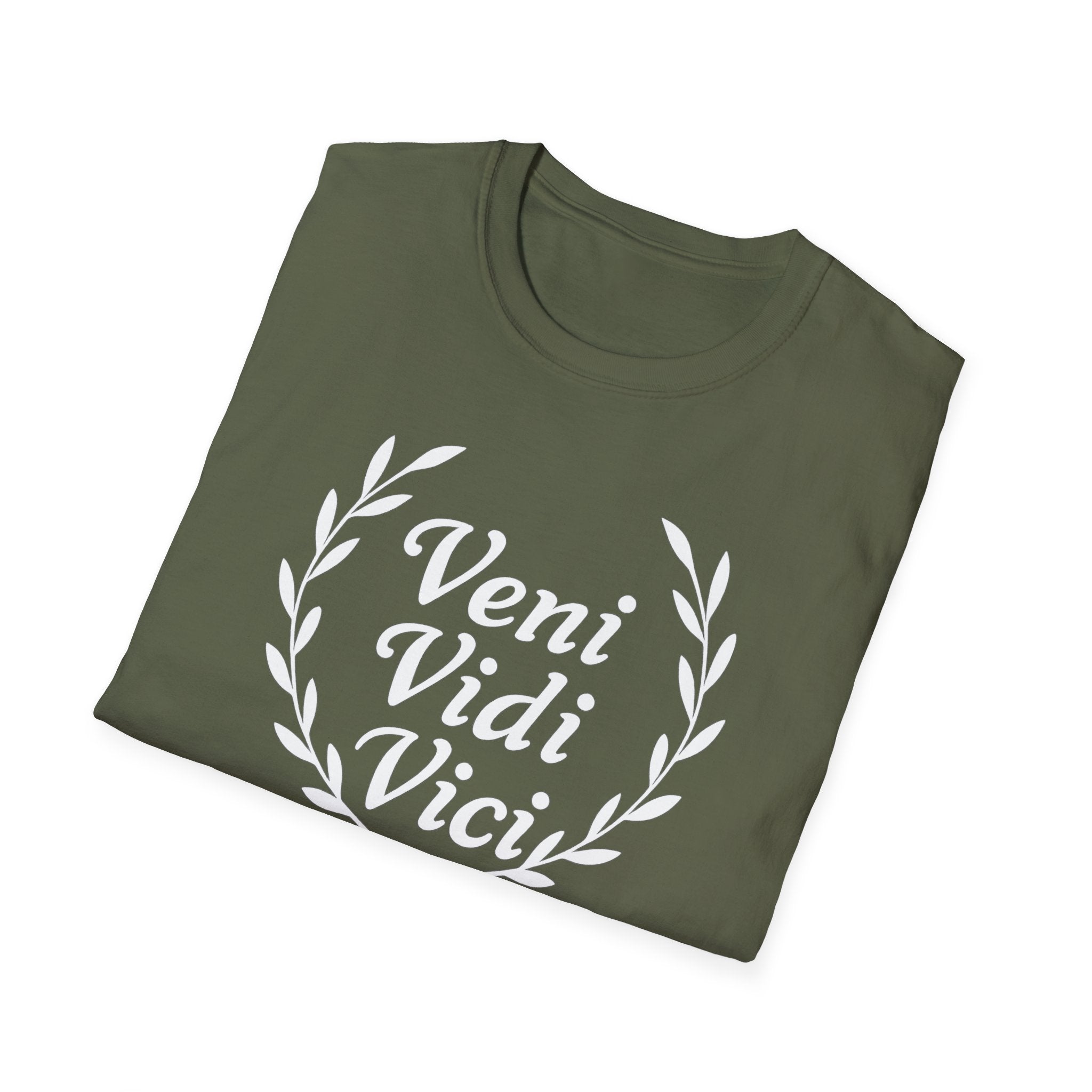 Veni Vidi Vici White Text Unisex  Softstyle T-Shirt