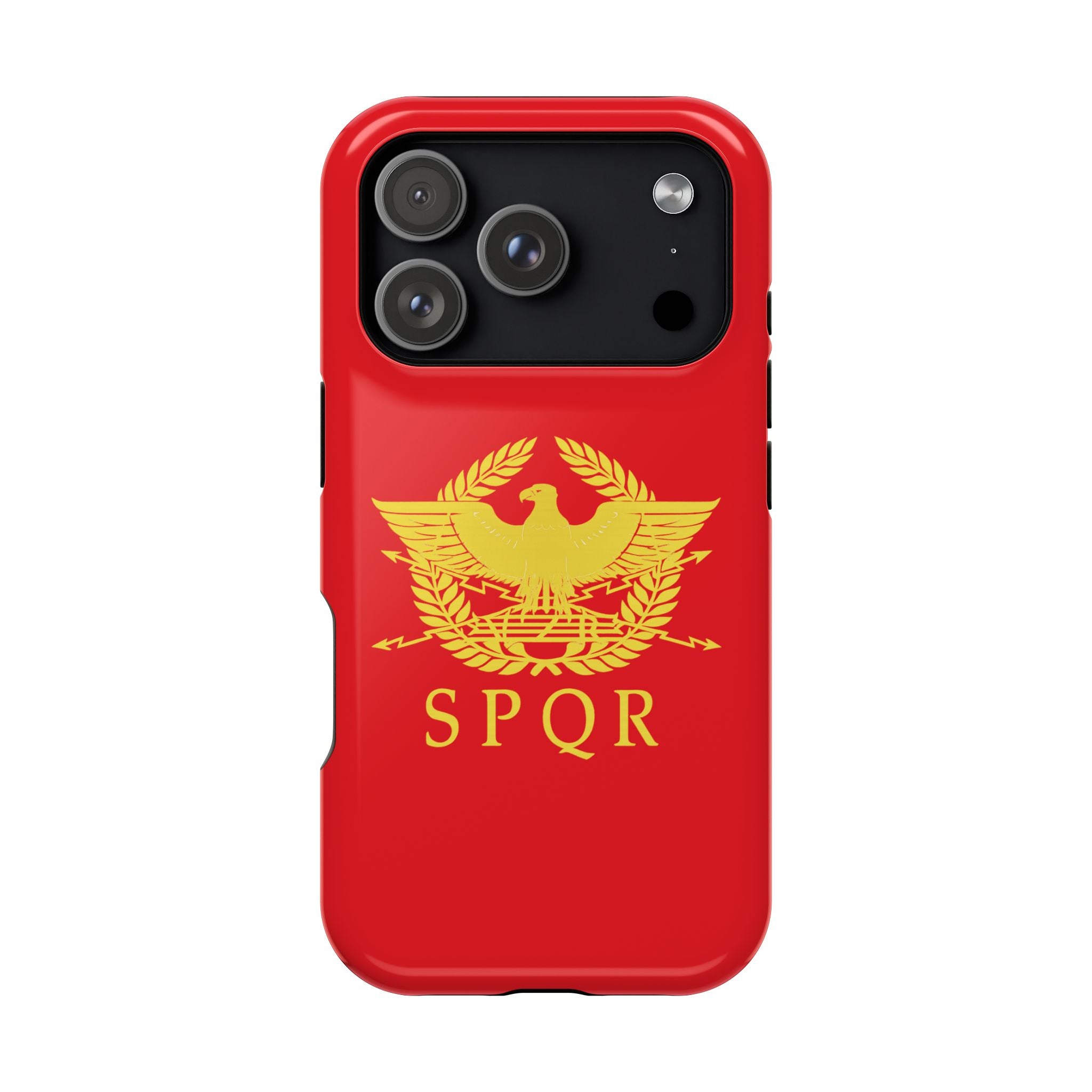 SPQR Gold Roman Eagle Symbol Red Magnetic Impact-Resistant Cases