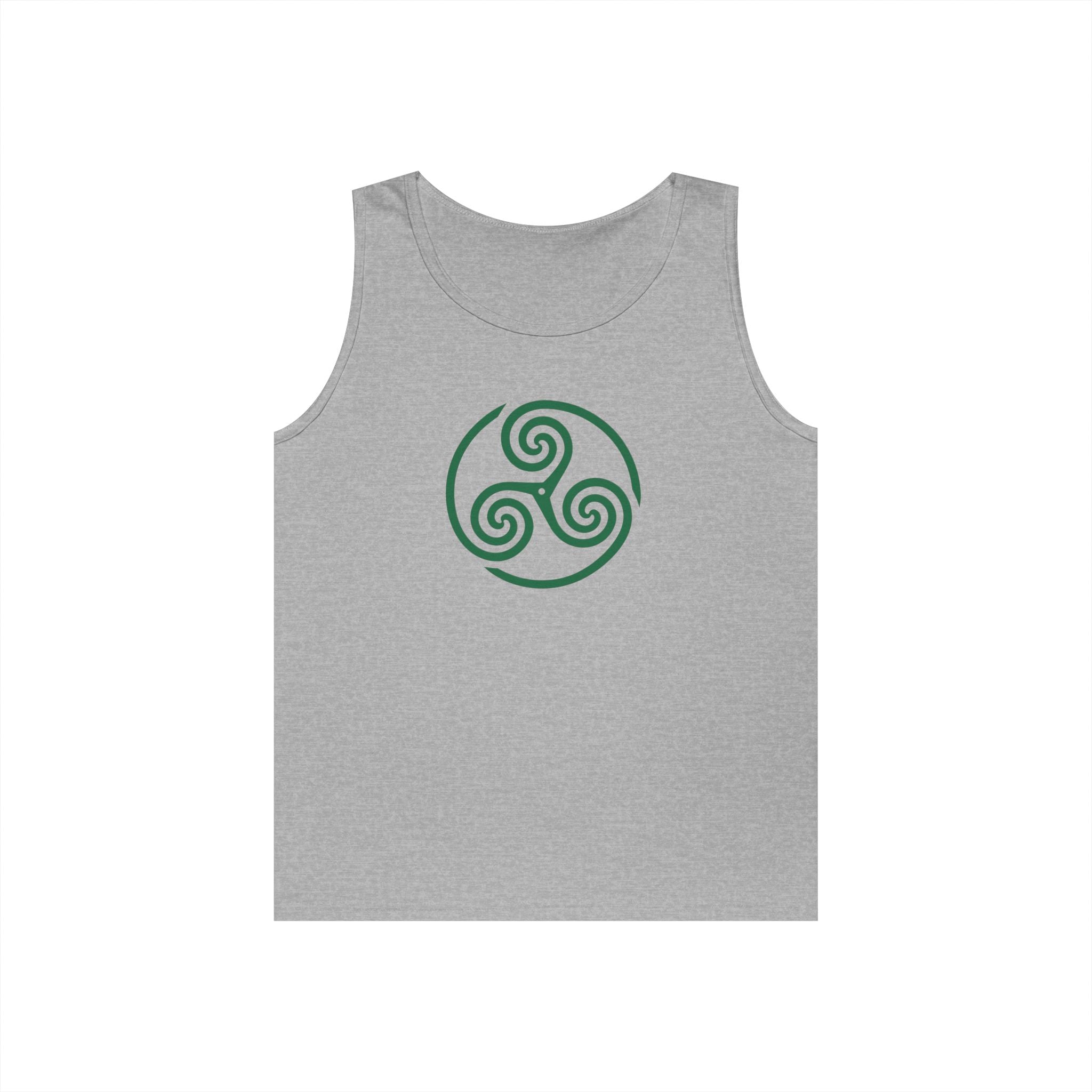 Celtic Spiral Triskele Symbol Alt Design Green Unisex Tank Top