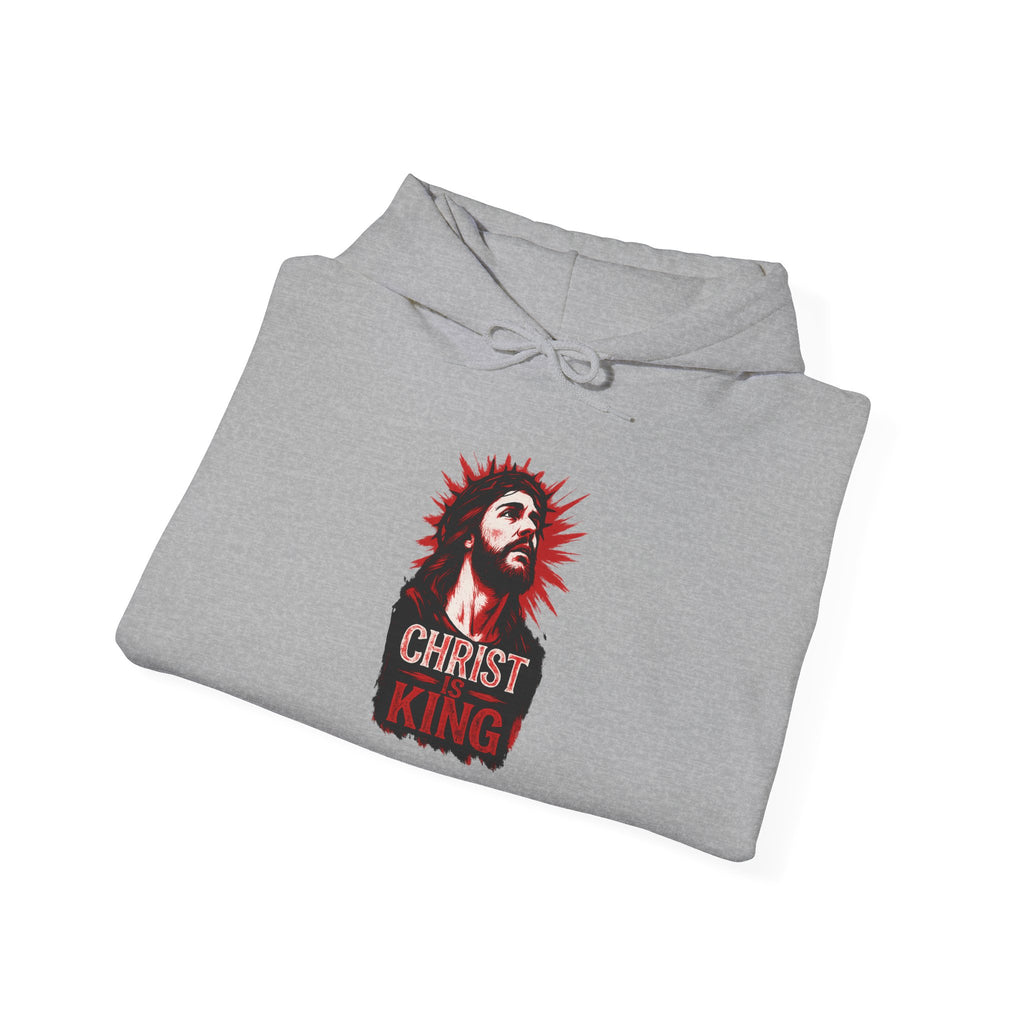 Christ is King Graphic Hoodie | Unisex Heavy Blend Pullover | Faith-Inspired Streetwear