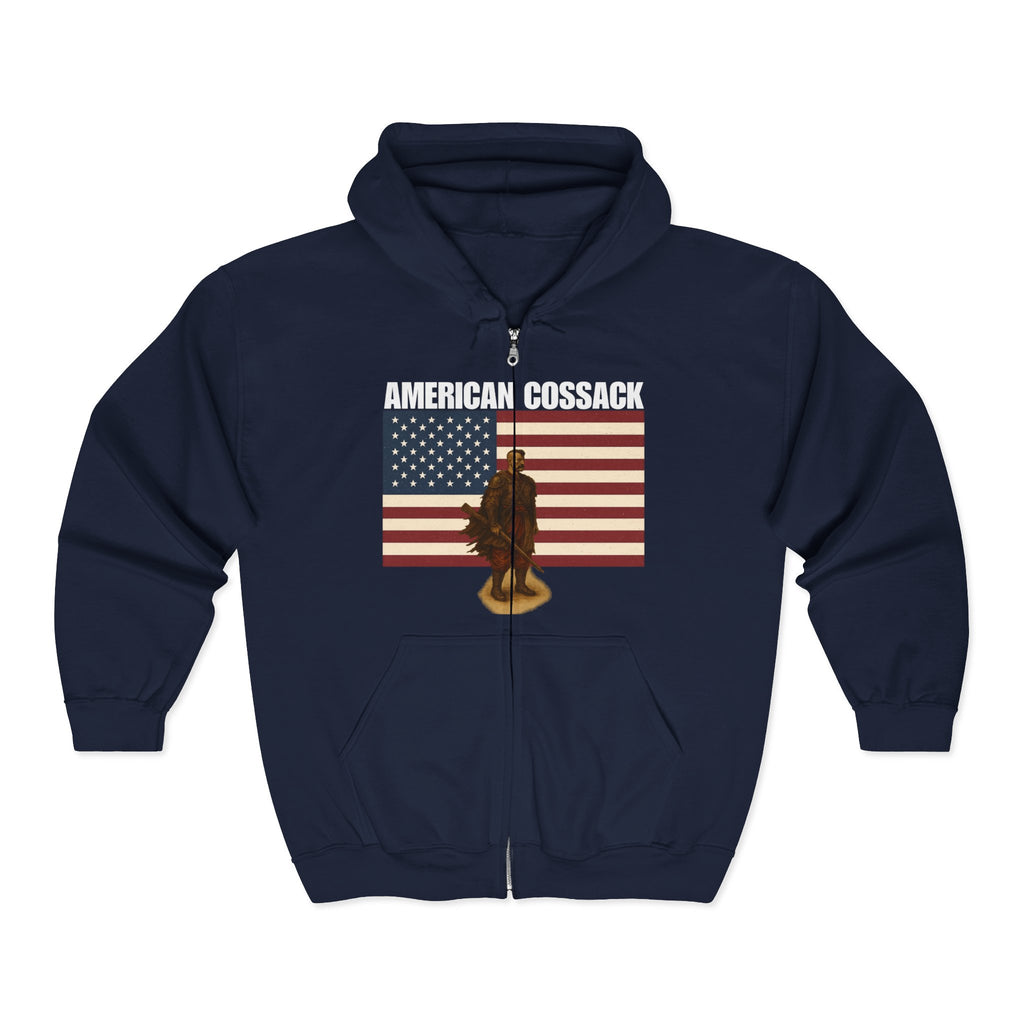 American Cossack Full Zip Up Hoodie Sweatshirt