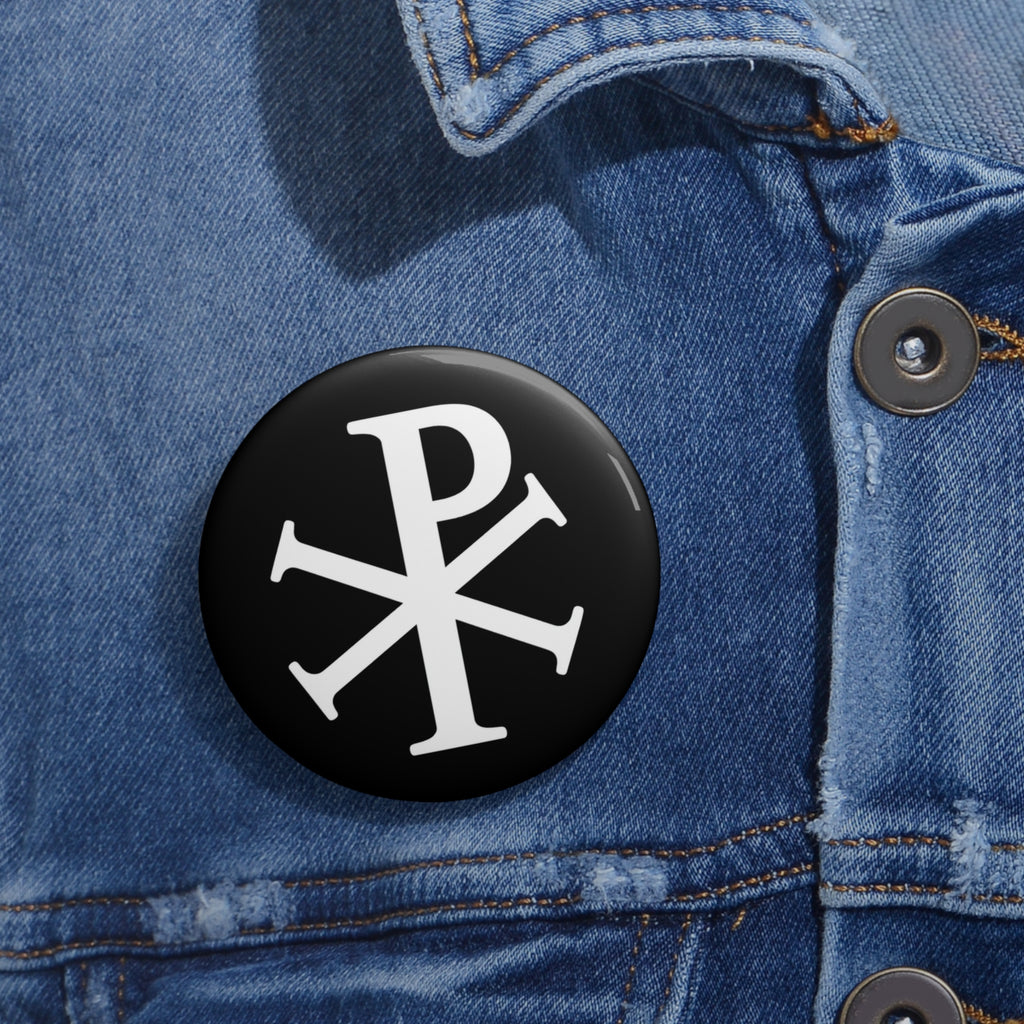 White Pi Chi Rho Custom Religious Pin Buttons