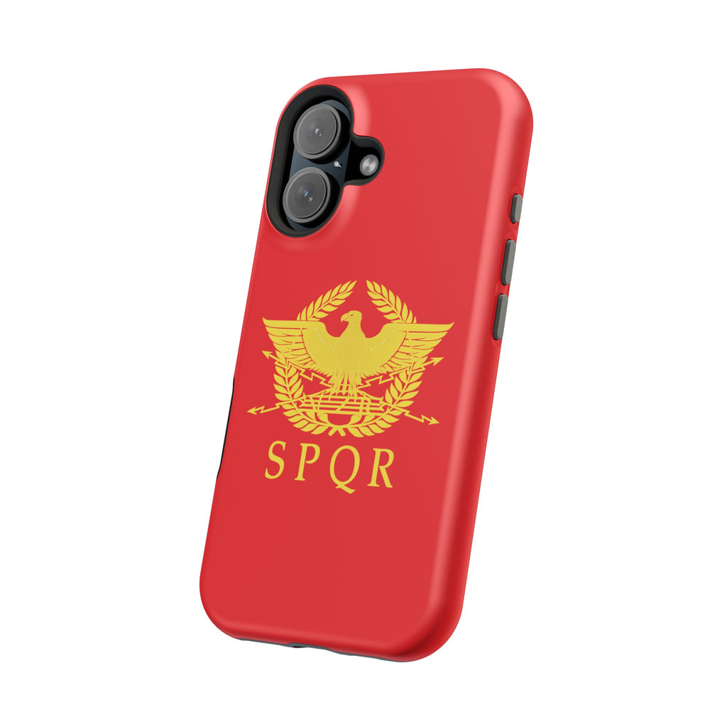 SPQR Gold Roman Eagle Symbol Red Magnetic Impact-Resistant Cases