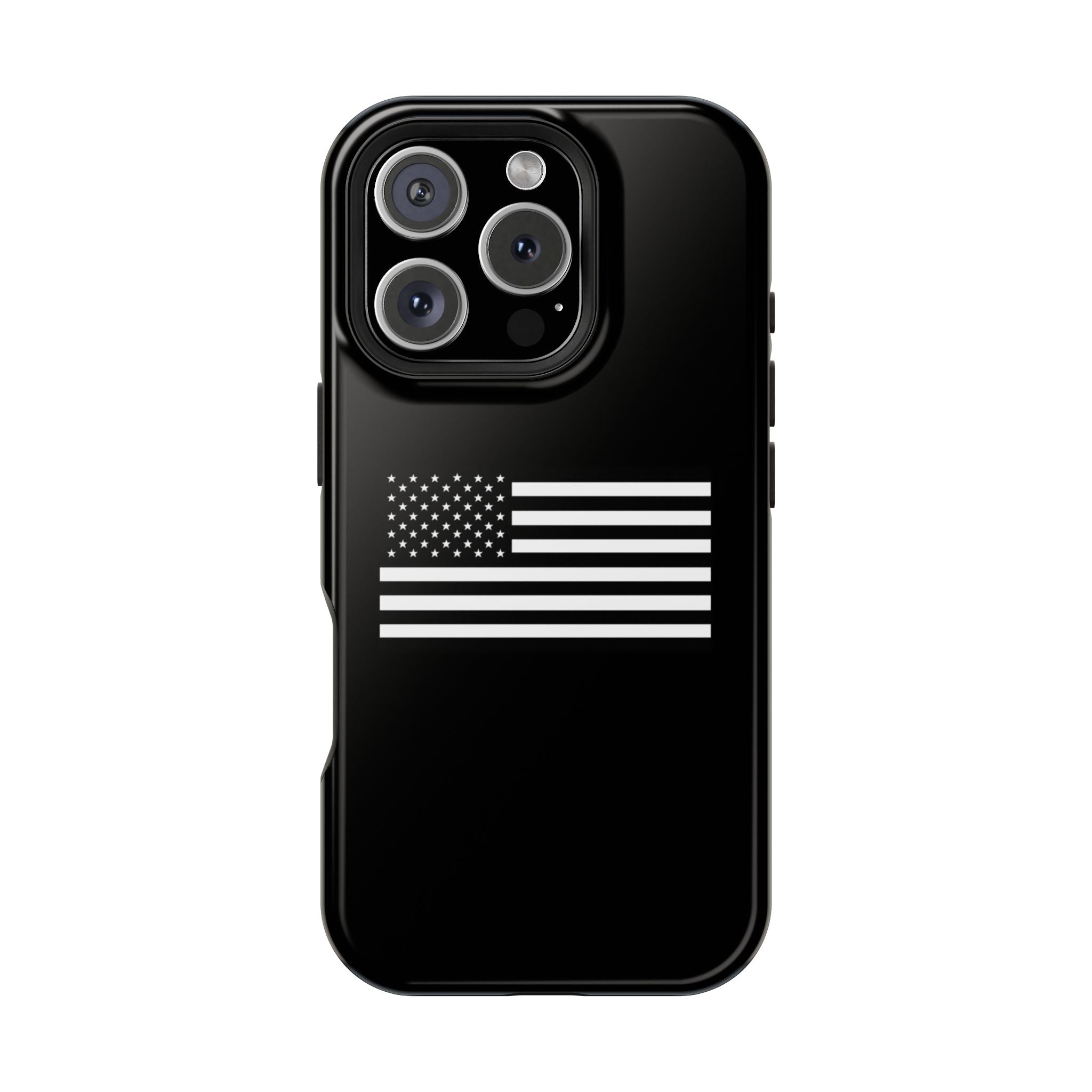 Black and White American Flag Magnetic Impact-Resistant Cases