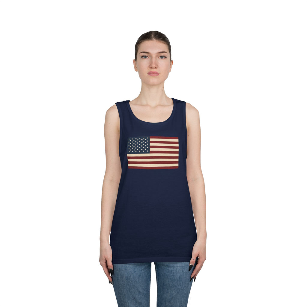 American Flag Heavy Cotton Tank Top