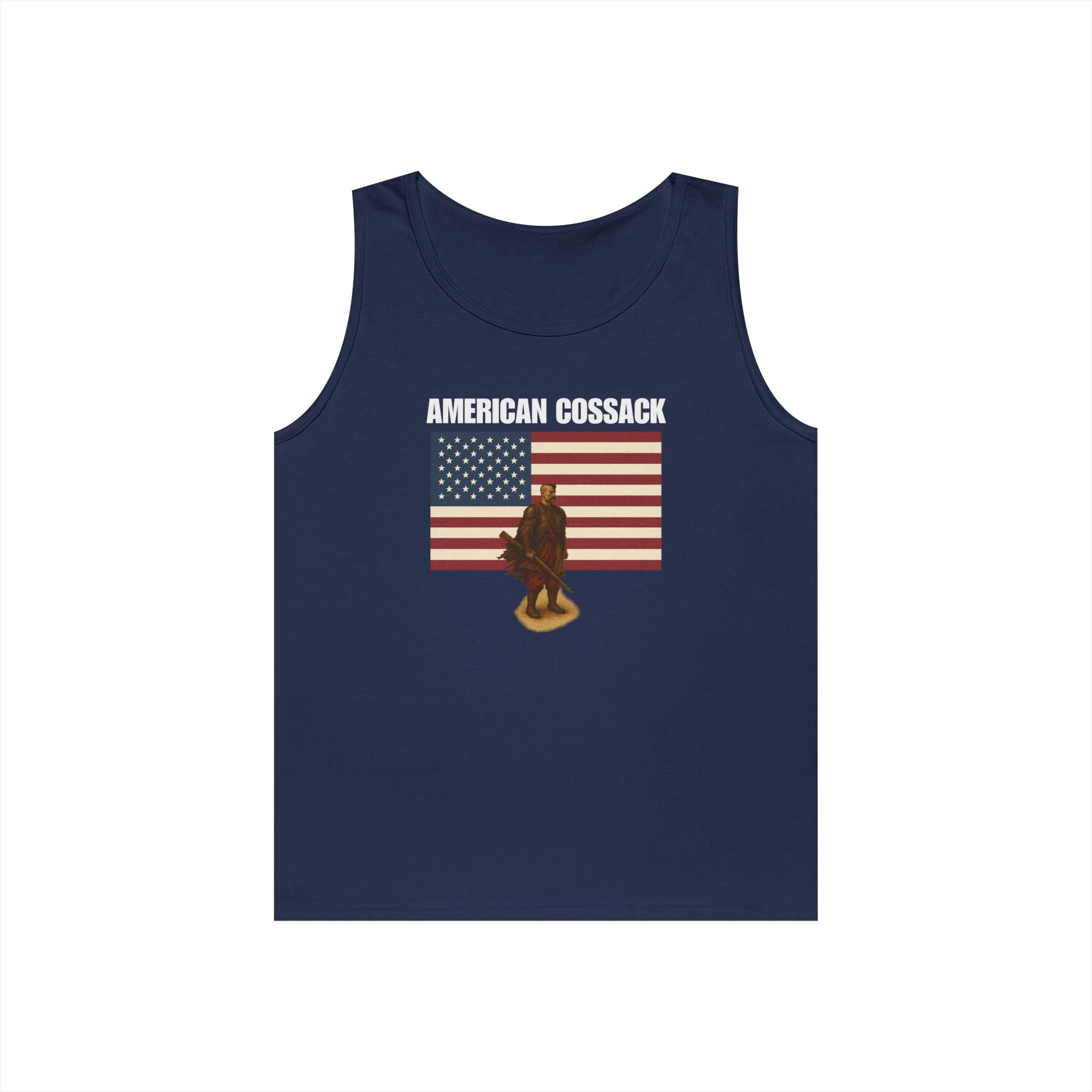 Patriotic American Cossack Heavy Cotton Tank Top