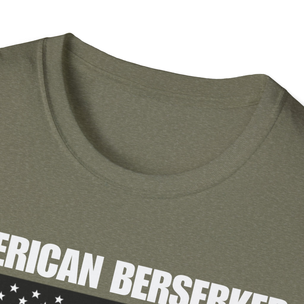 Bold American Berserker Black and White Softstyle T-Shirt