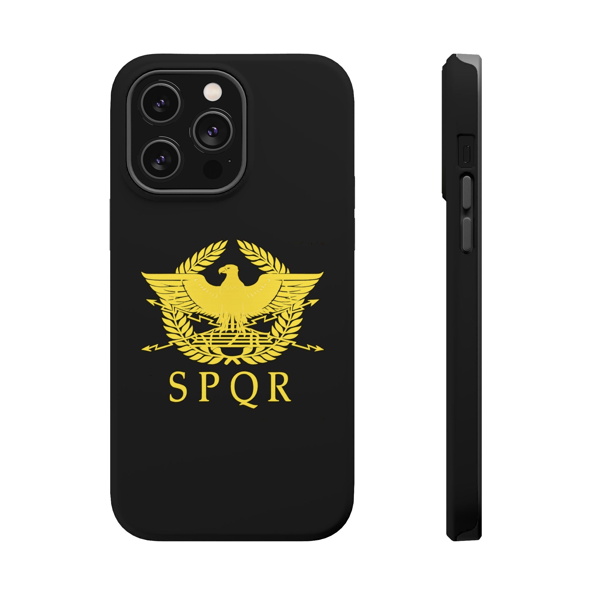 SPQR Gold Roman Eagle Symbol Black iPhone Magnetic Impact-Resistant Cases