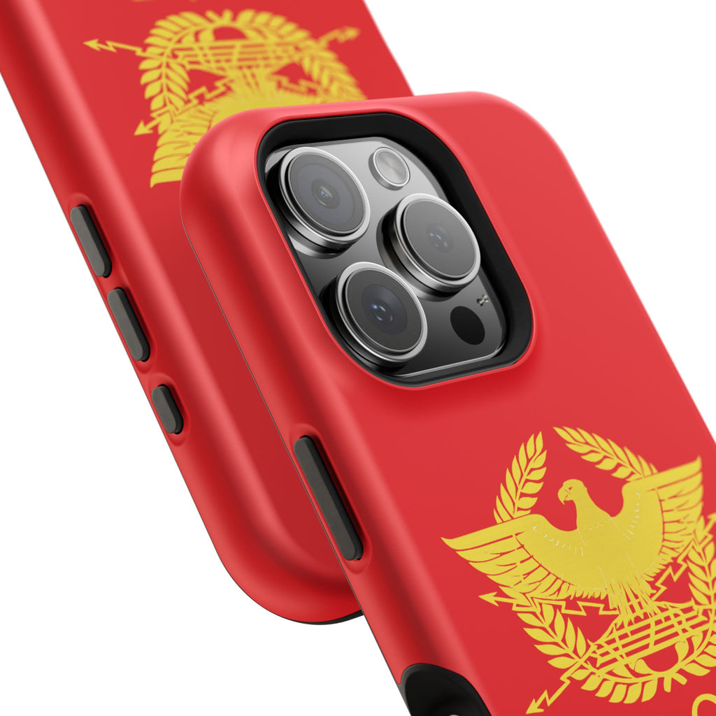 SPQR Gold Roman Eagle Symbol Red Magnetic Impact-Resistant Cases