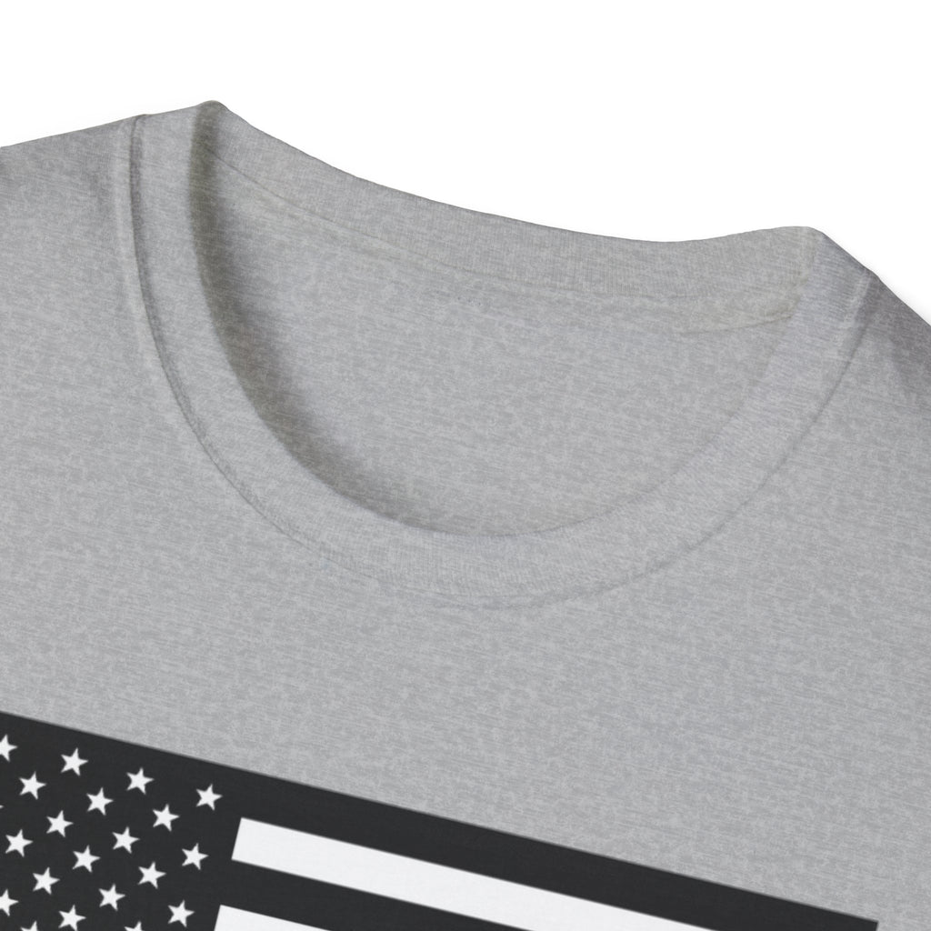 Black and White American Flag Softstyle Cotton Shirt T-Shirt