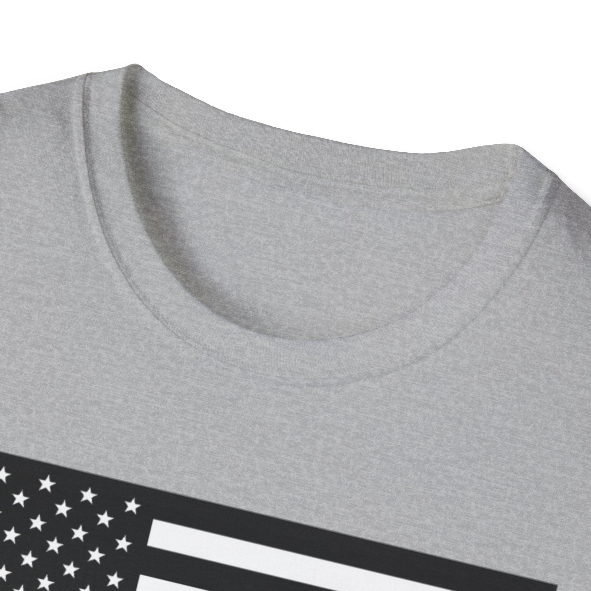Black and White American Flag Softstyle Cotton Shirt T-Shirt