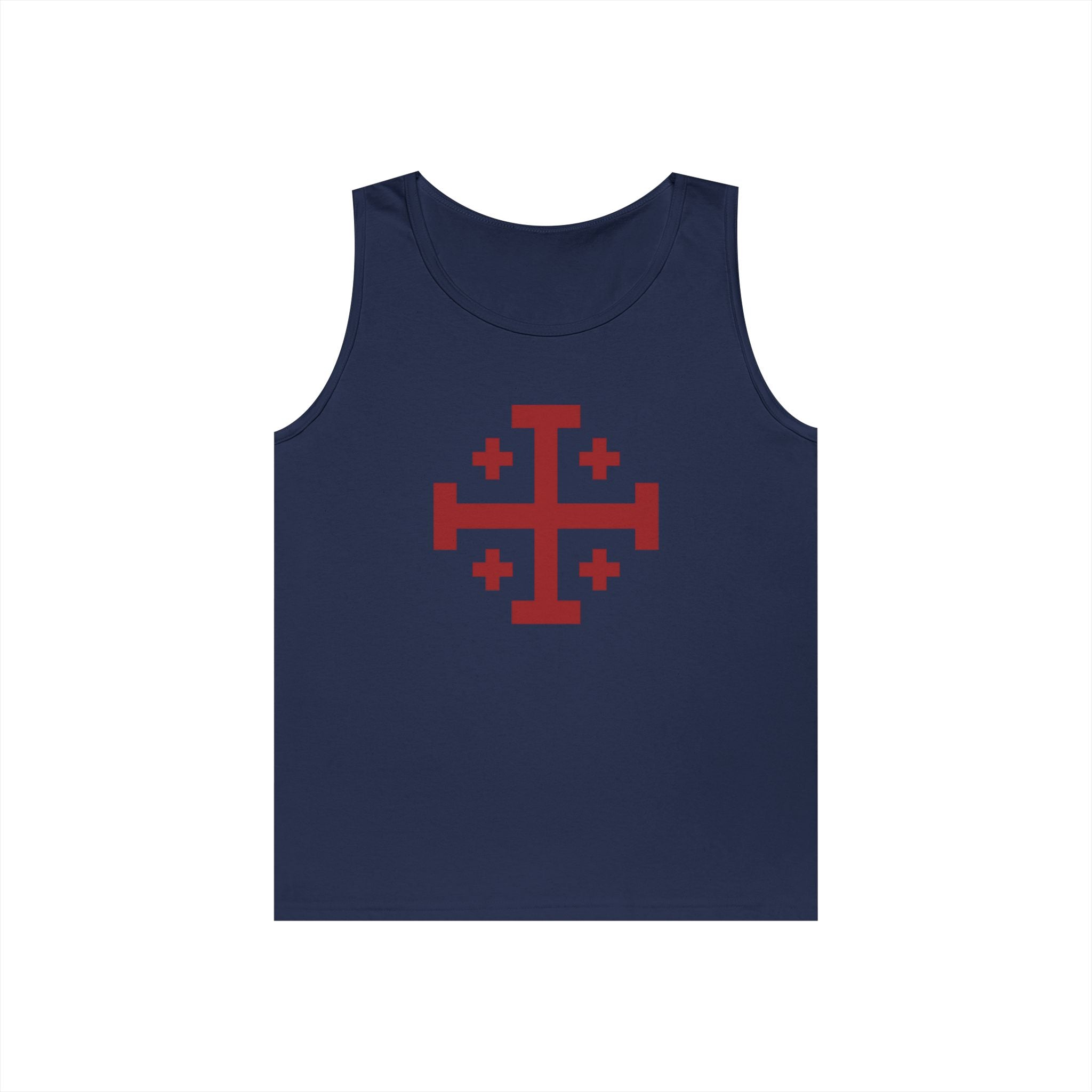 Cross of Jerusalem Red Unisex Heavy Cotton Tank Top