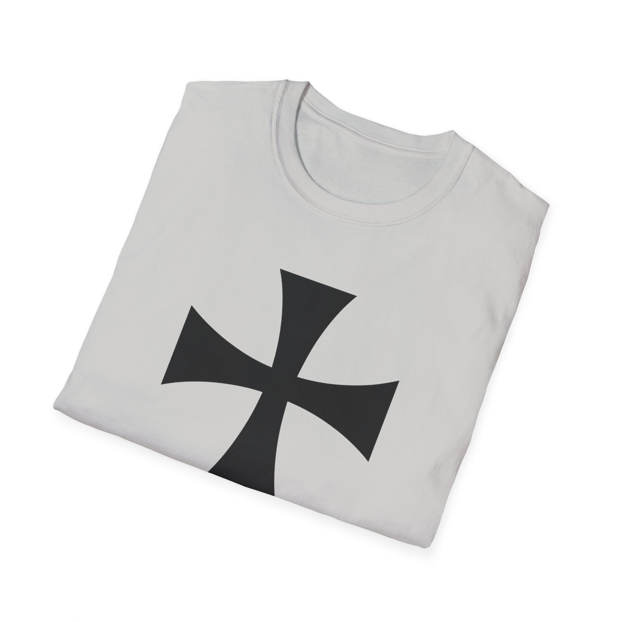 Teutonic Cross Black Design Softstyle Cotton T-Shirt