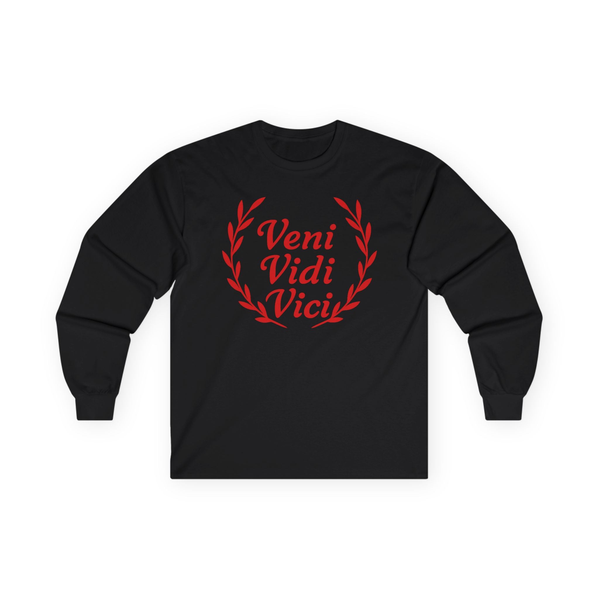 Veni Vidi Vici "I Came, I saw, I Conquered" Light Red Graphic Long Sleeve Tee