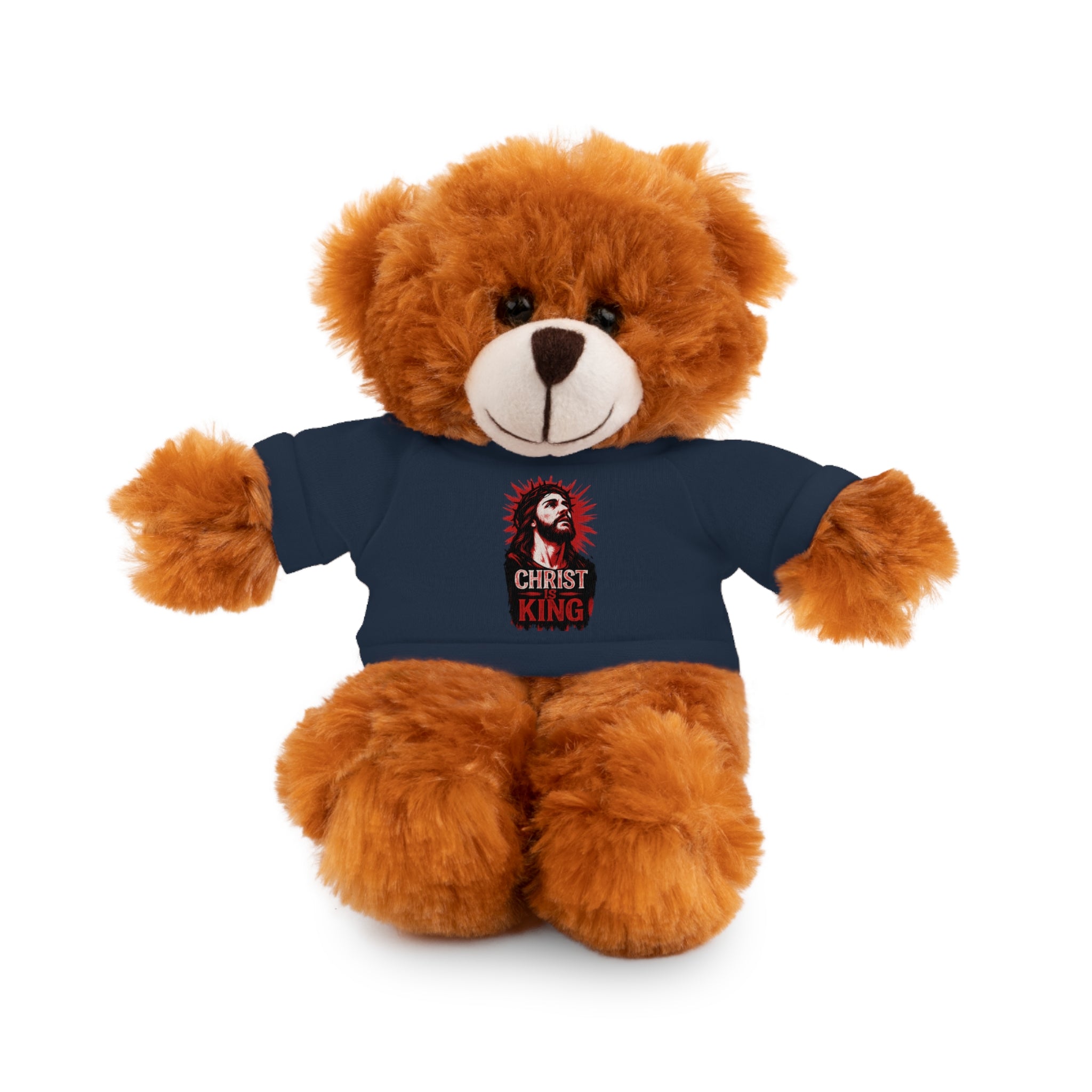 Christ is King Cute Stuffed Animal Tee Bear, Plush Bear with Shirt