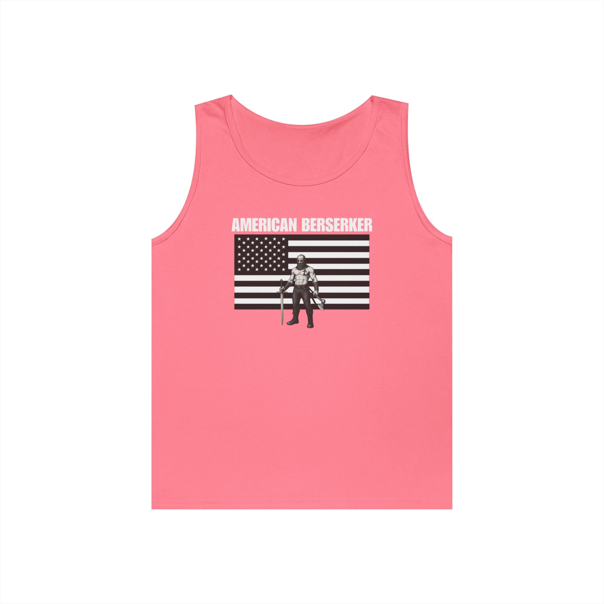 Bold American Berserker Black and White Heavy Cotton Tank Top
