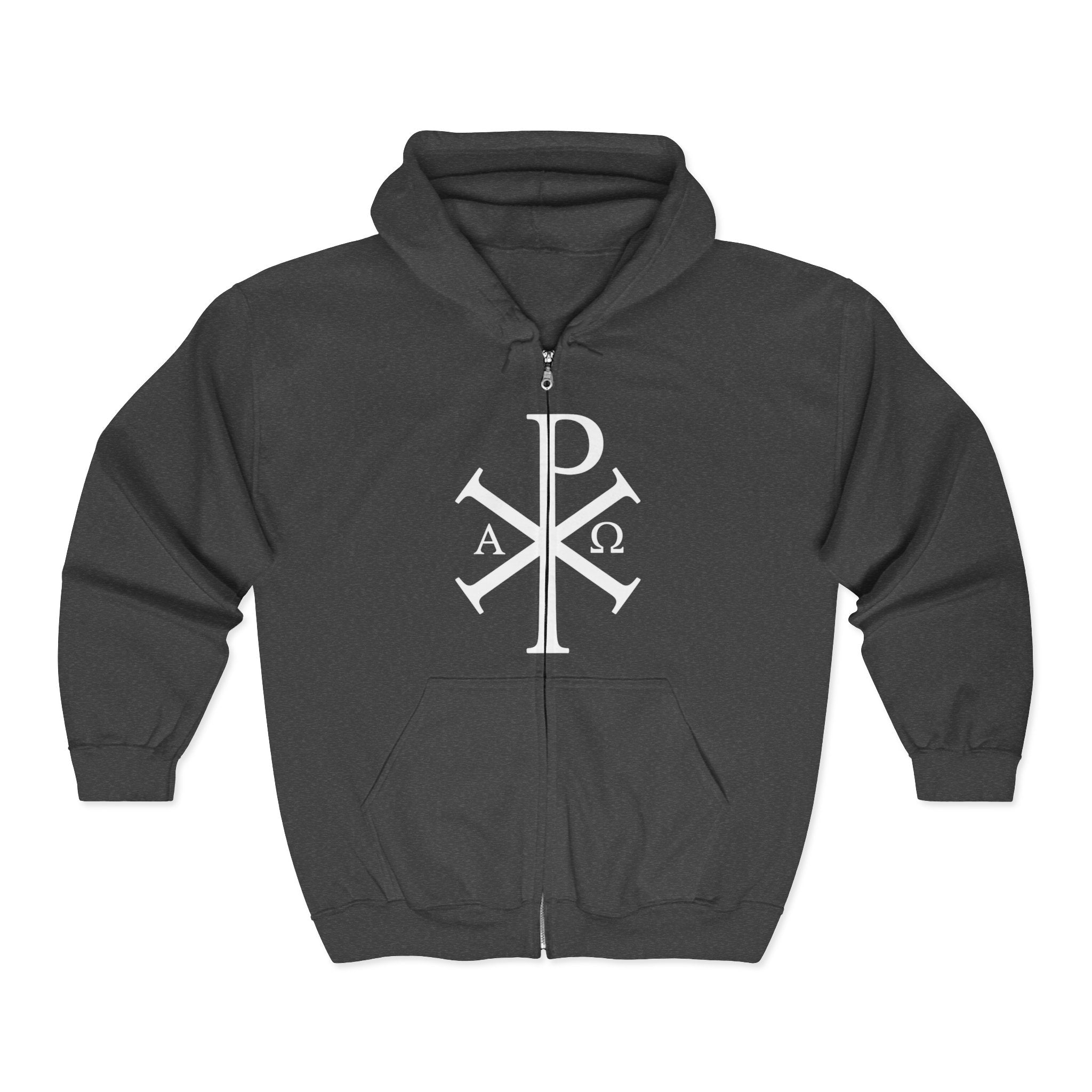 Pi Chi Rho White Design Graphic Zip Up Hoodie