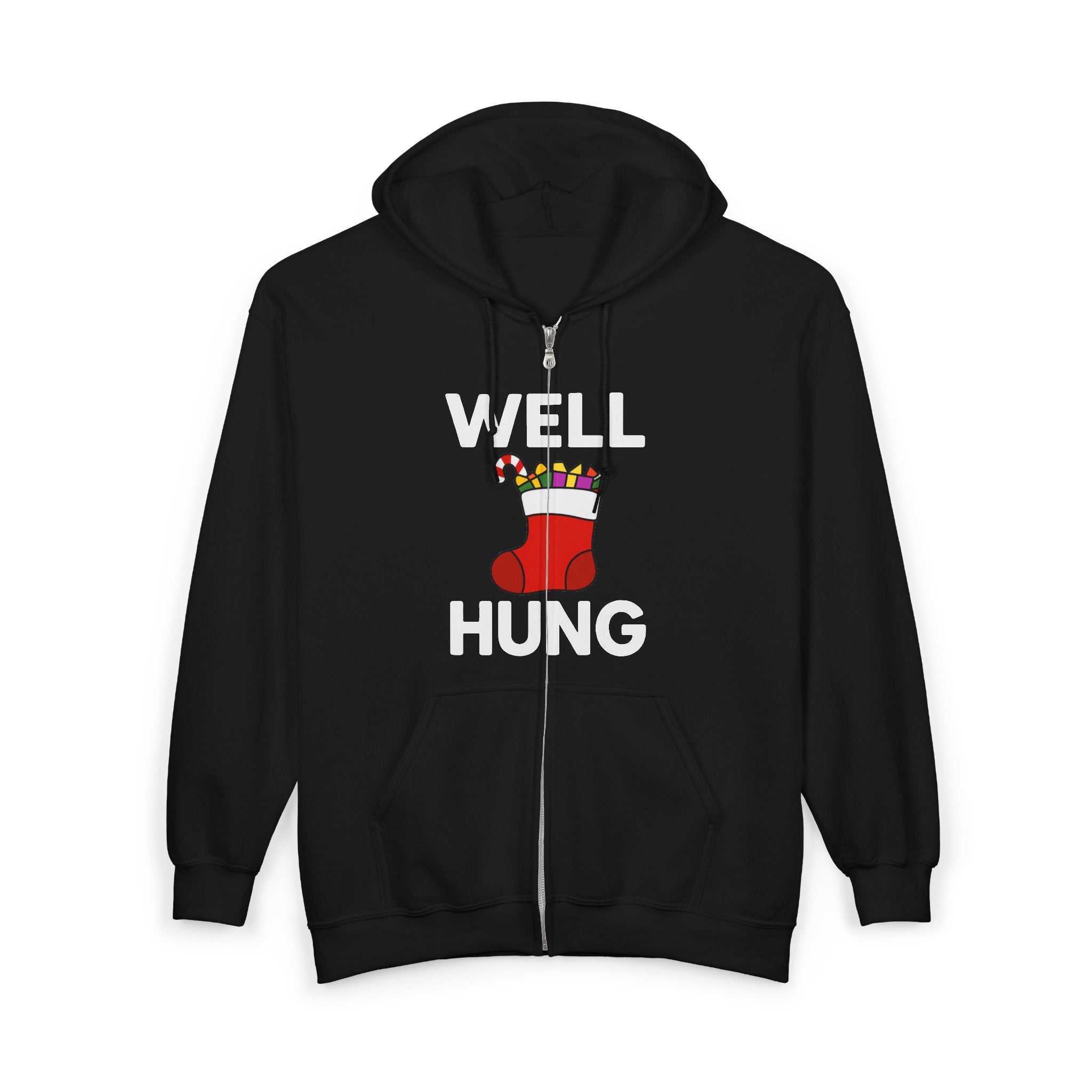 Well Hung Christmas Hoodie | Funny Holiday Sweatshirt | Stocking Humor Gift