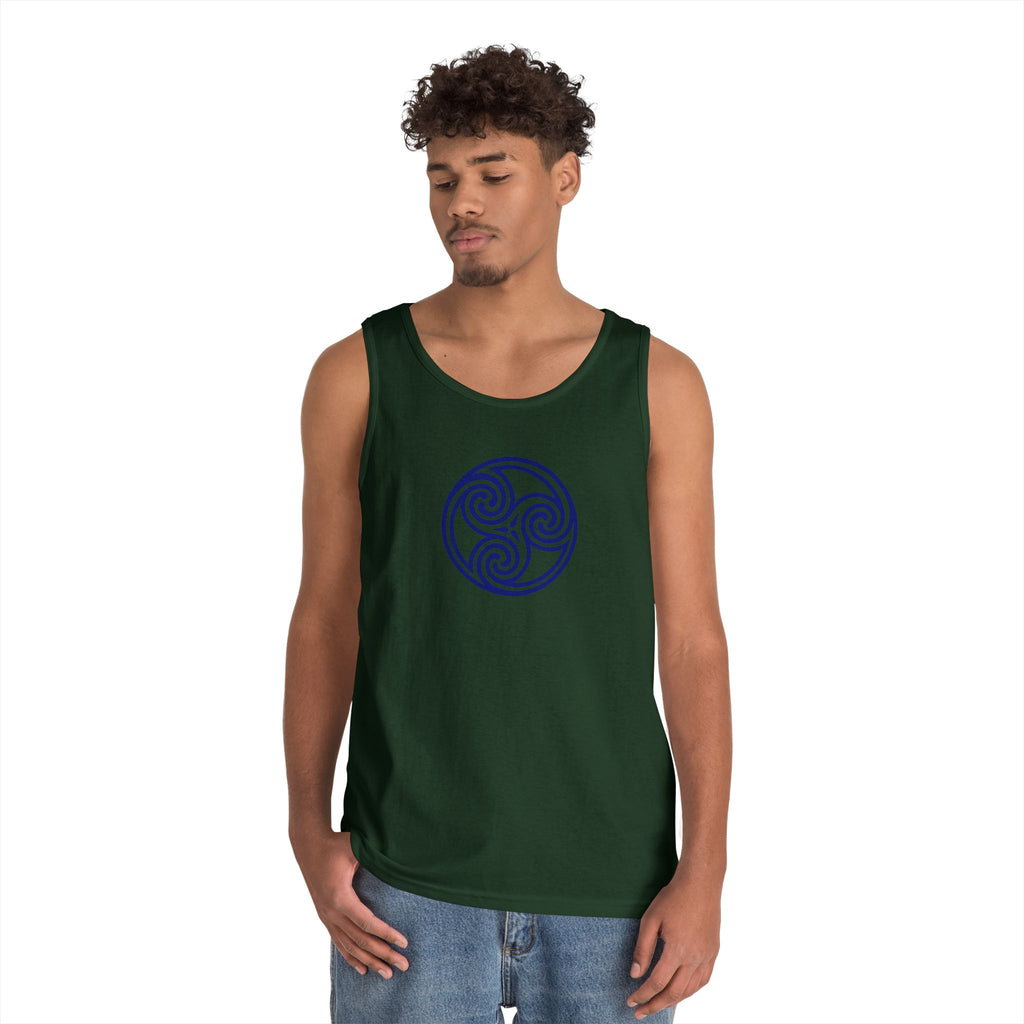 Celtic Spiral Triskele Symbol Blue Unisex Tank Top