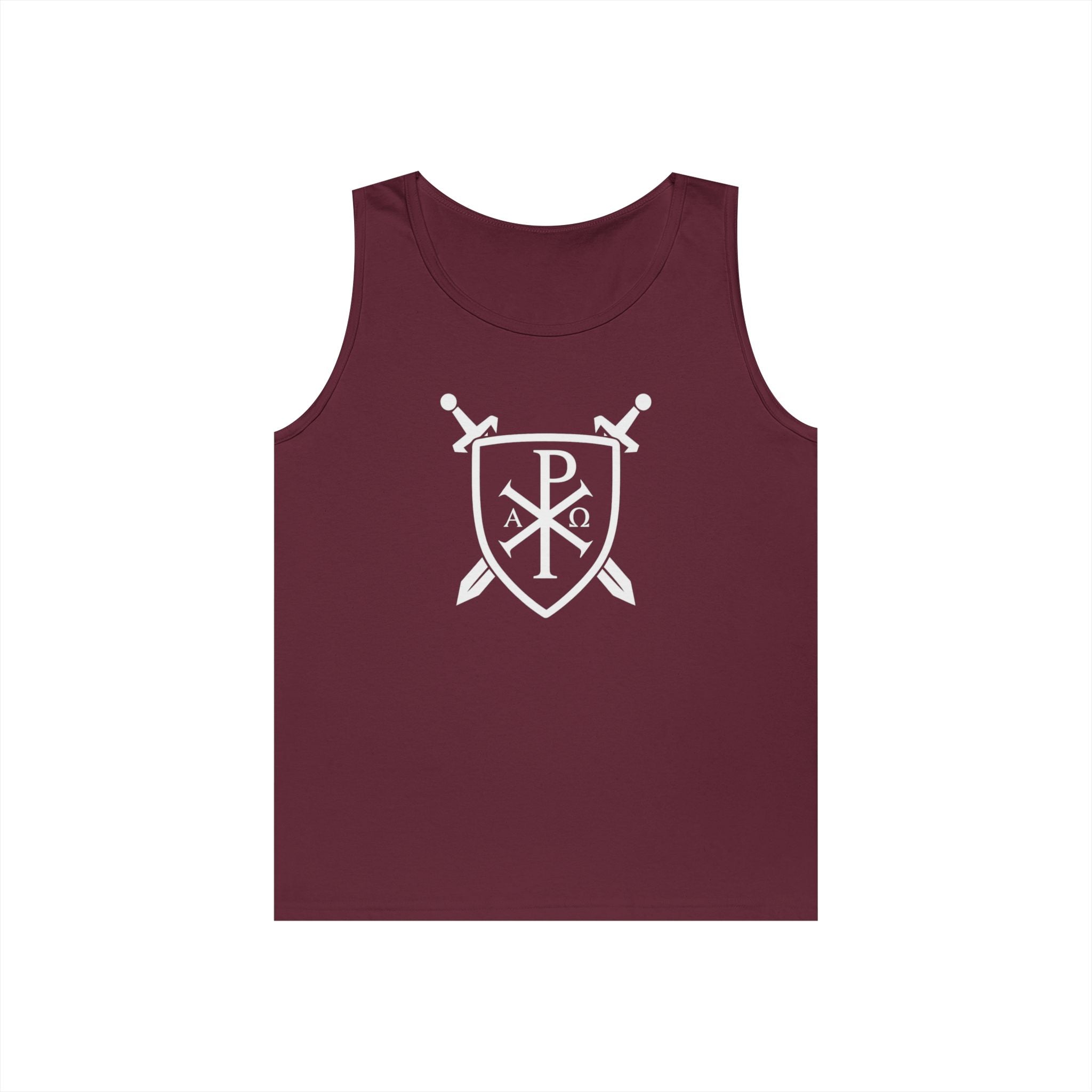 Unique Pi Chi Rho Crest Shield Design Heavy Cotton Tank Top