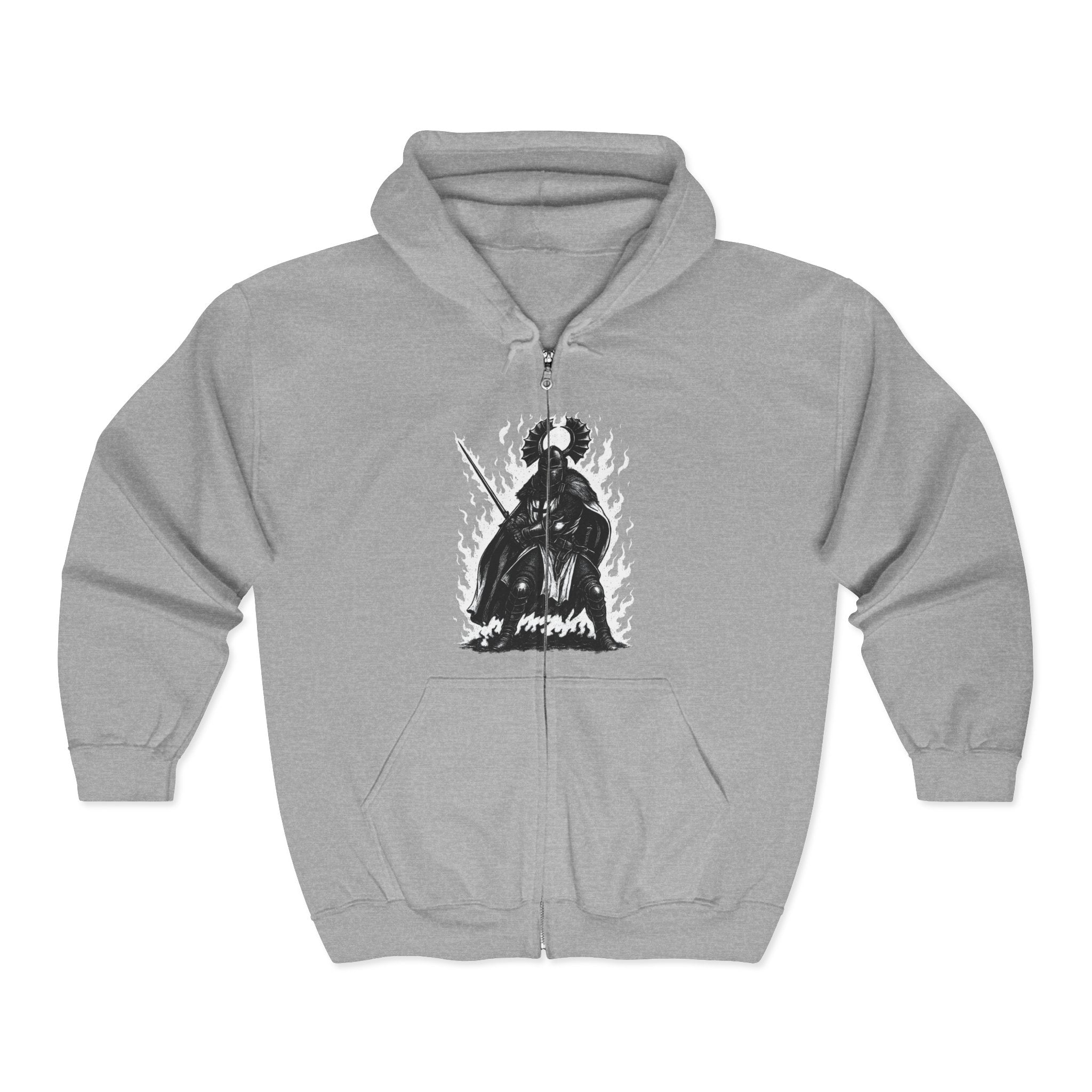 Teutonic Knight With Aura (Image Only, No Text) Full Zip Up Hoodie