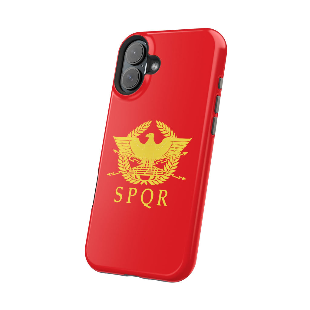 SPQR Gold Roman Eagle Symbol Red Magnetic Impact-Resistant Cases