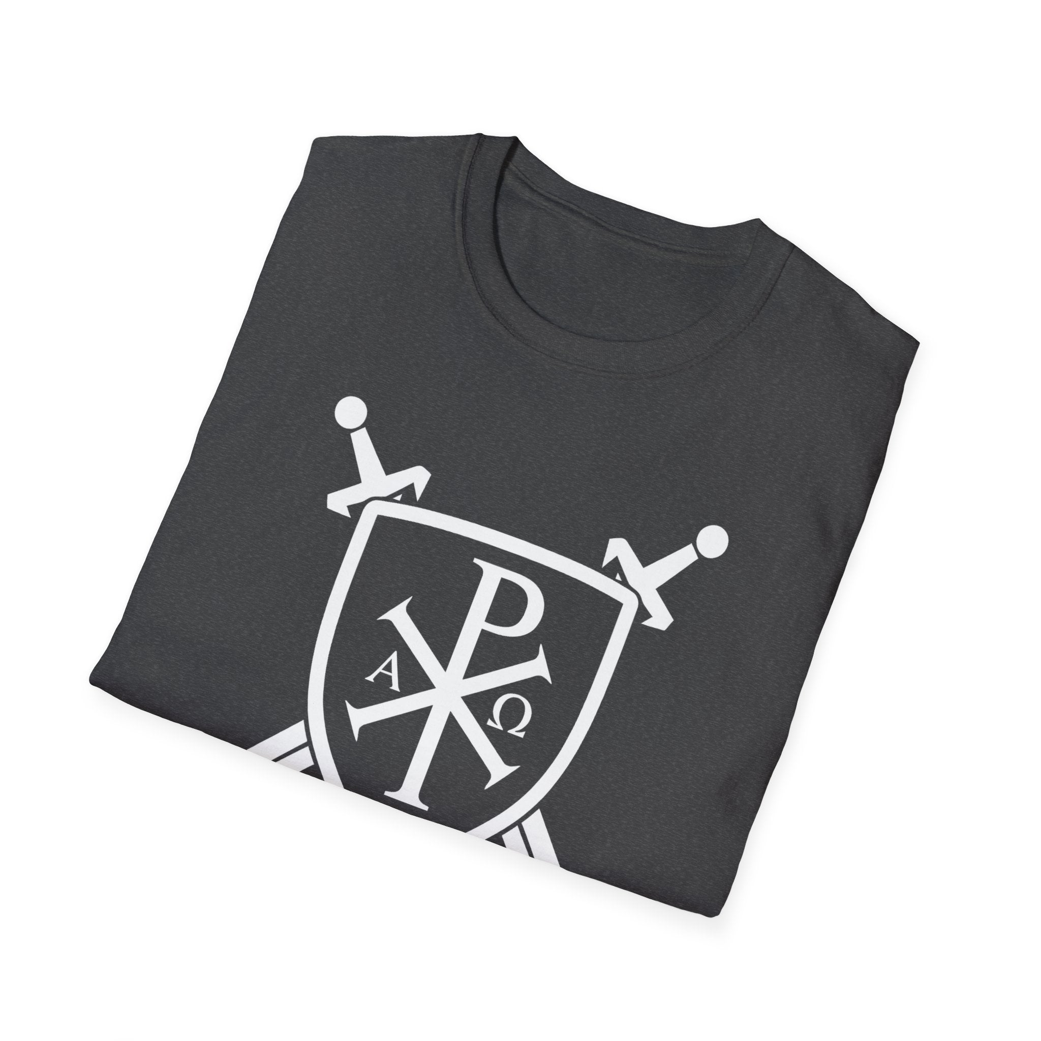 Unique Pi Chi Rho Crest Shield White Design Softstyle T-Shirt