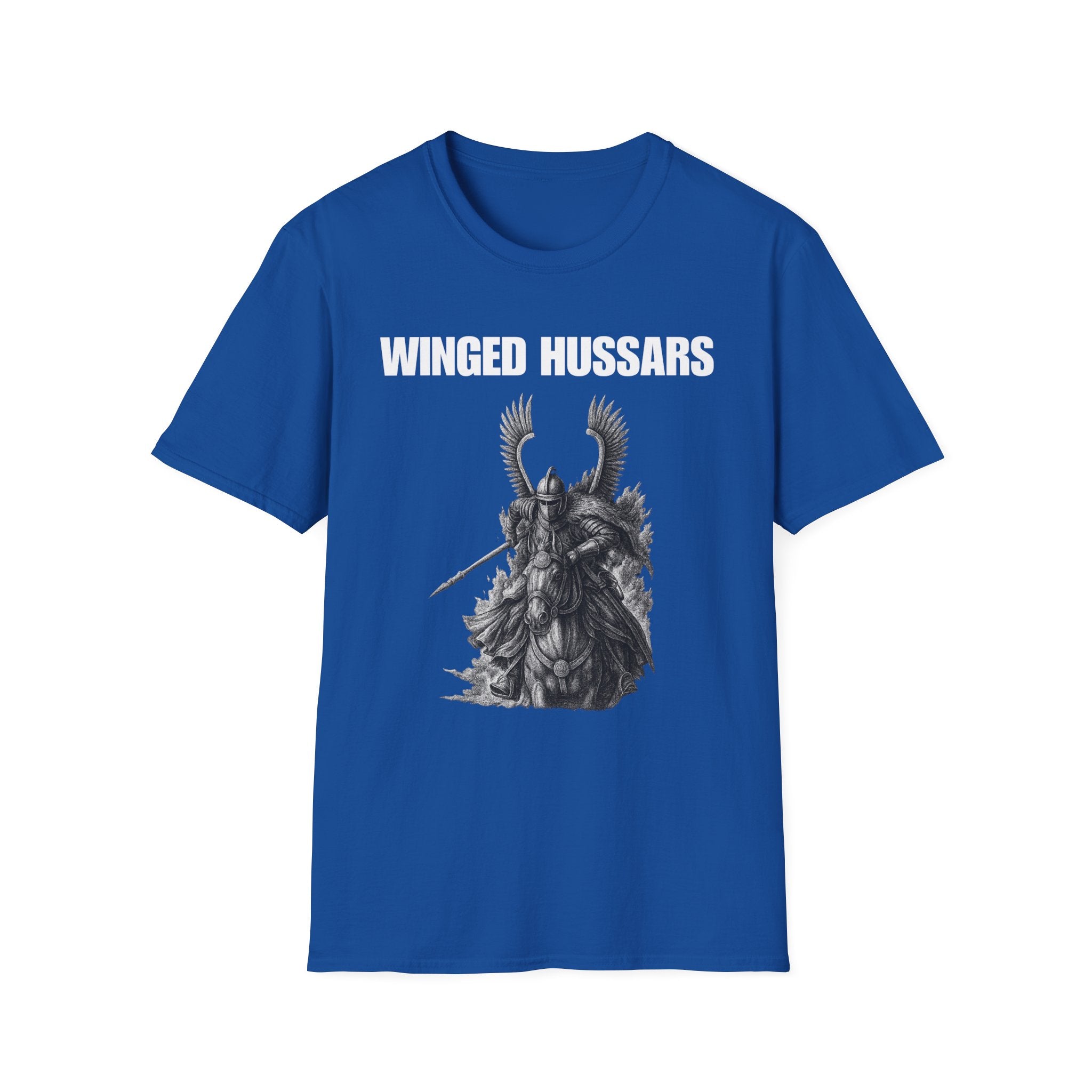 Winged Hussar White Design Softstyle Cotton T-Shirt
