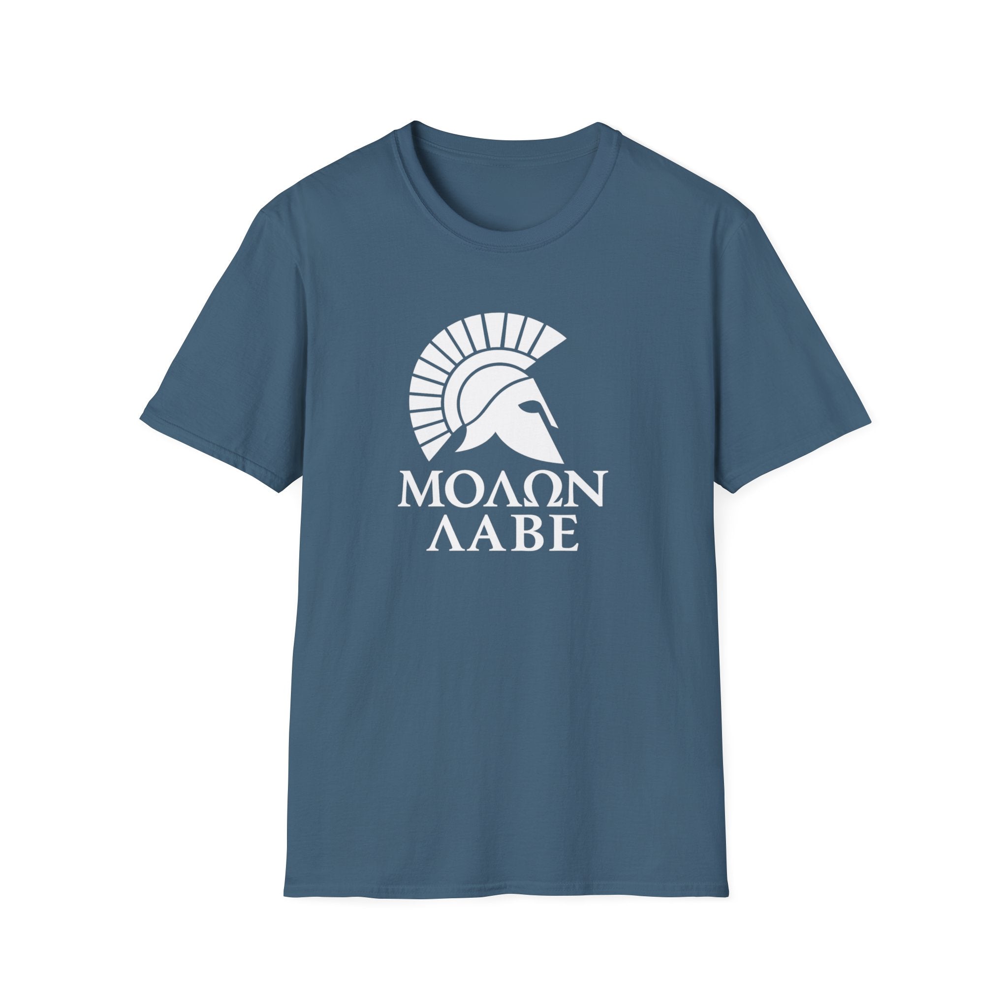 Molon Labe "Come and Take It!" in Greek Large Text White Design Softstyle Cotton T-Shirt